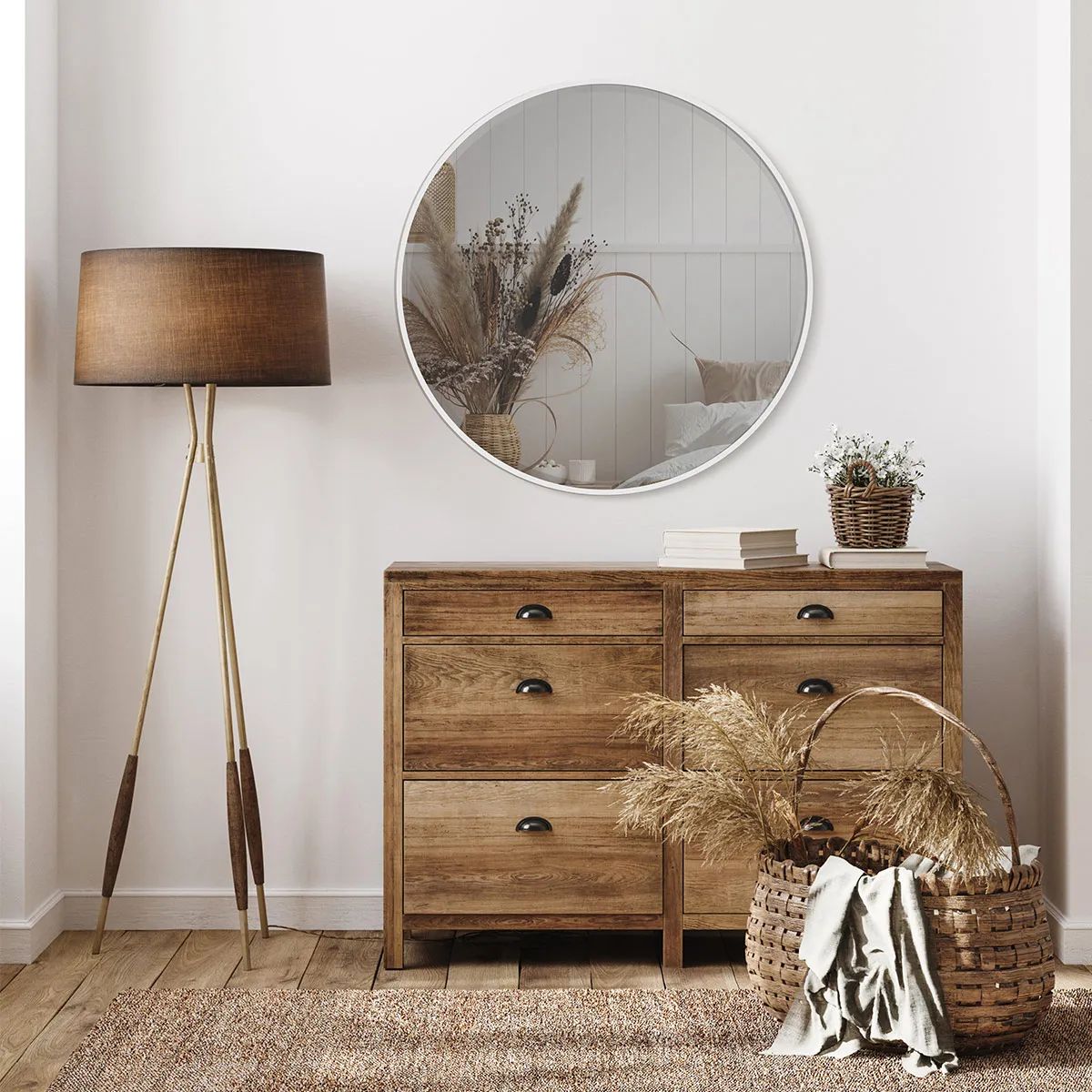 Incado Spejle Circle Spejl i Hvid, 80 cm, 2