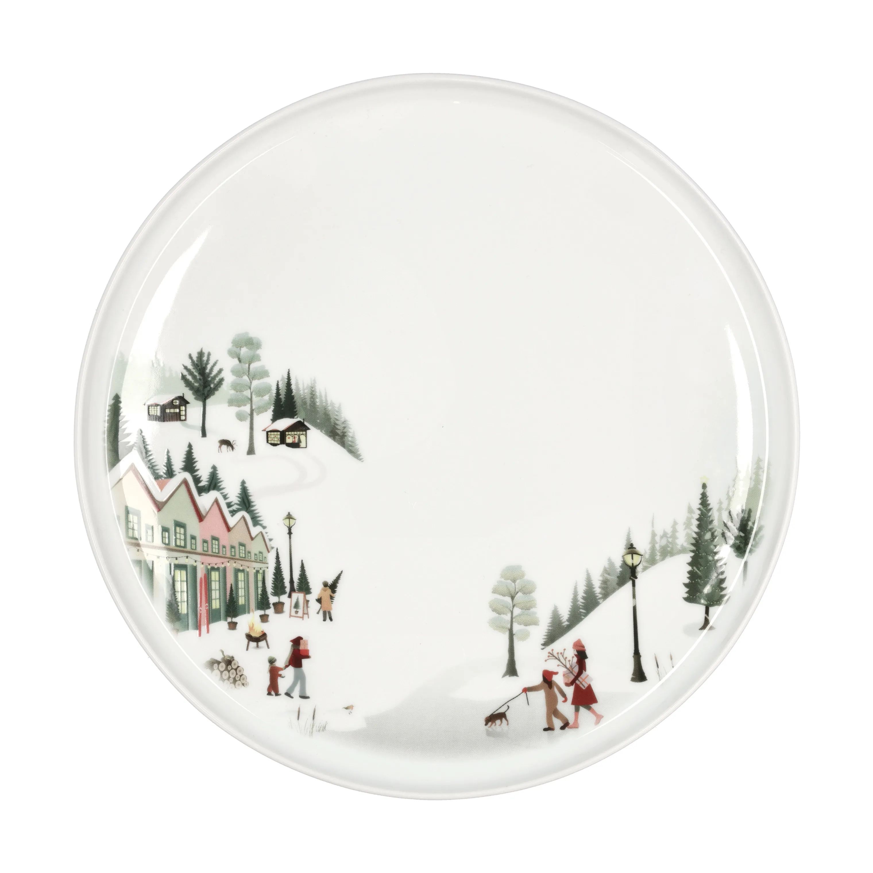 Pillivuyt Middagstallerkener Vinter Tallerken i Hvid/rød/grøn/brun, 26 cm, 1