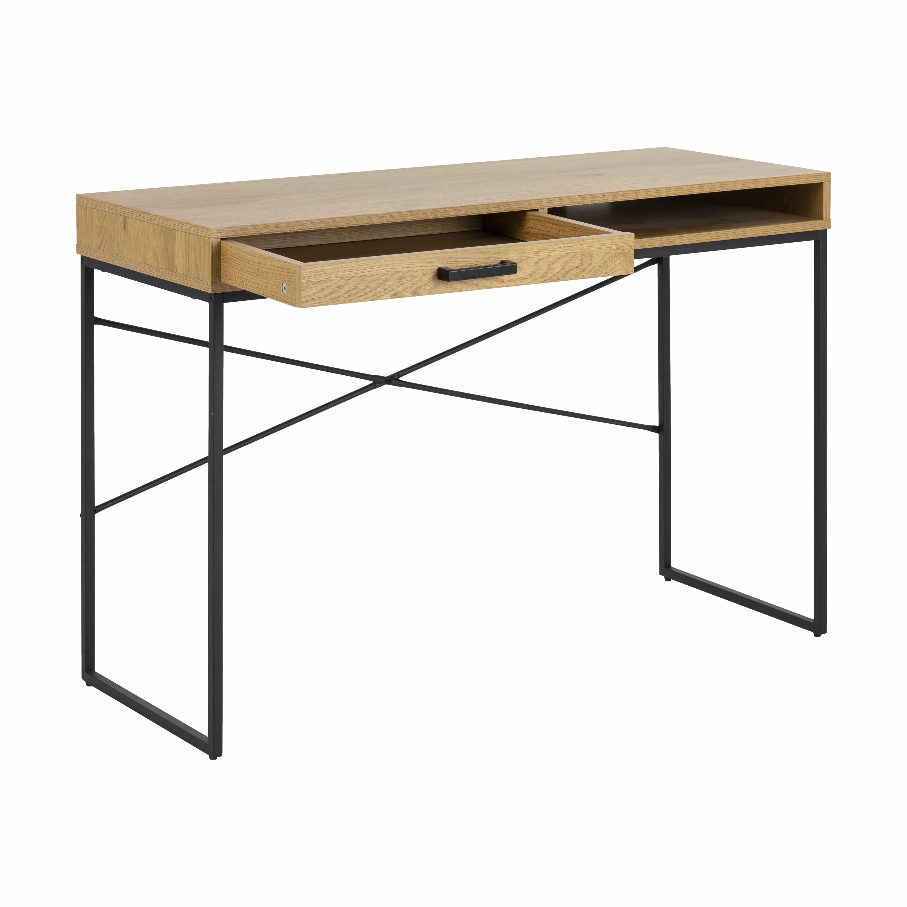 CASA Living Skriveborde Seaford Skrivebord i vild eg/mat sort, 7