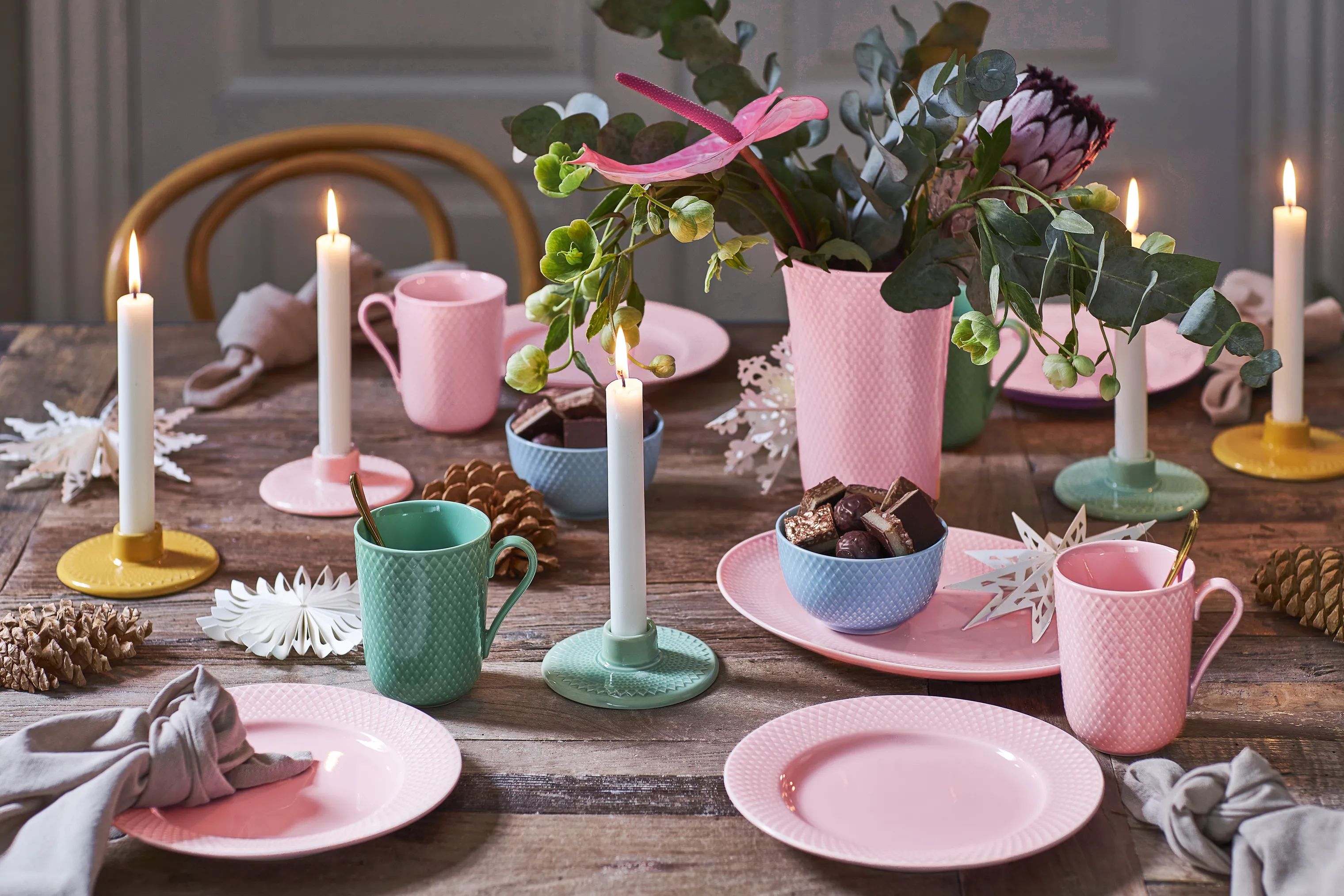 Lyngby Porcelæn Krus og kopper med hank Rhombe Color Krus m. hank i Grøn, 3