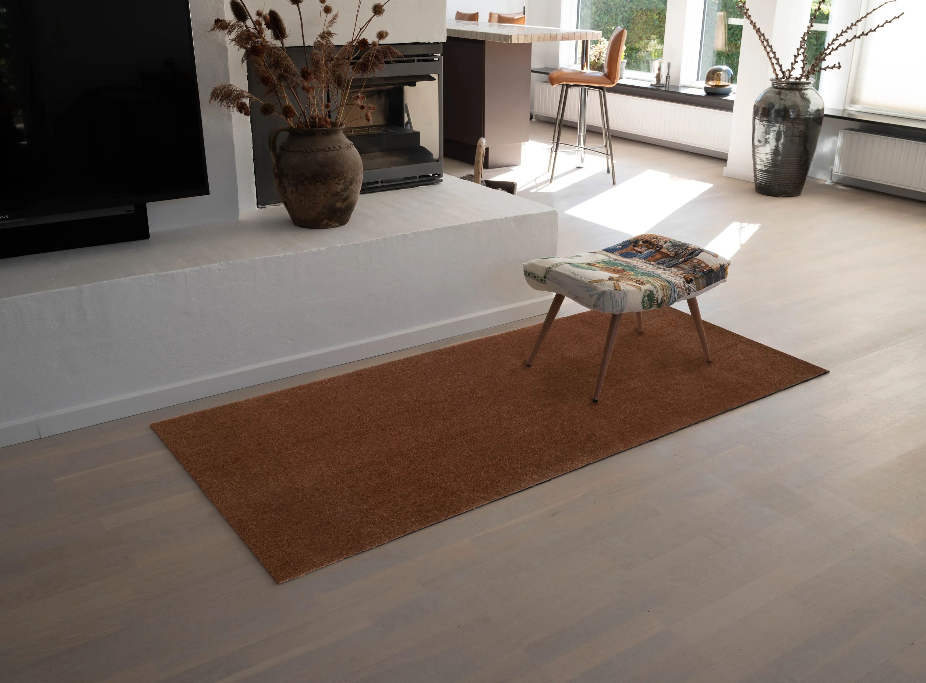 Tica Copenhagen Gulvtæpper Uni Color Gulvtæppe i cognac, B90 x L200 cm, 5