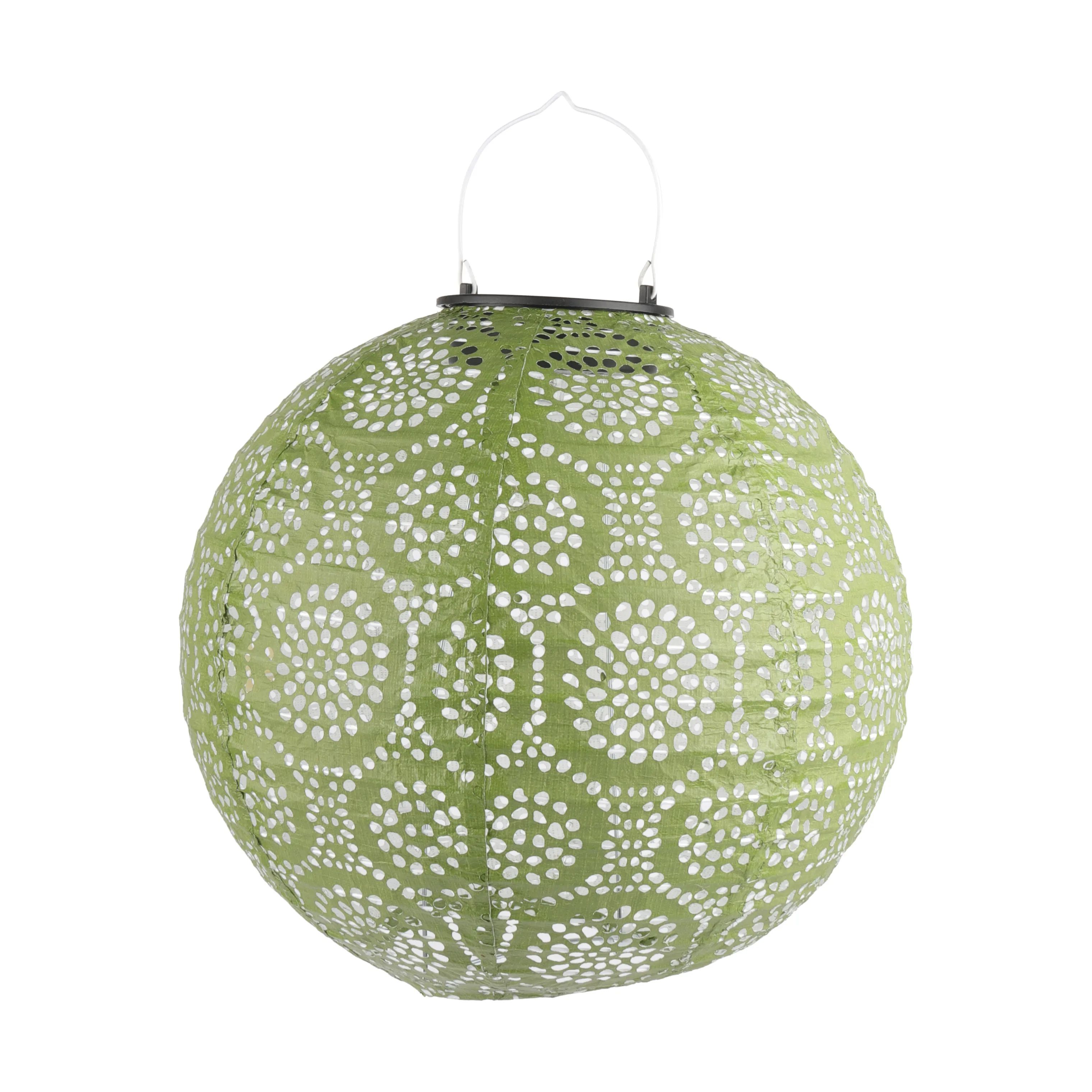 CASA Living Lanterner Solar Lanterne - Kugle i Grøn, 25 cm, 1