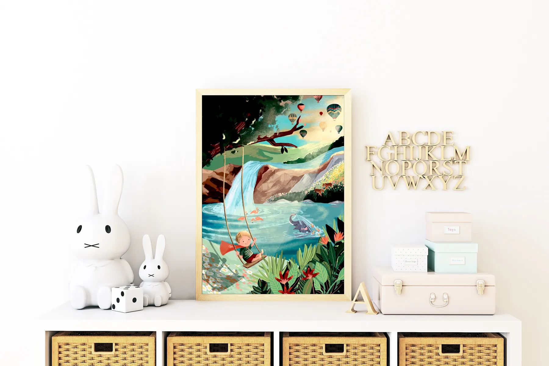 Poster&Frame Plakater Plakat - Swingset Dreams i Multifarvet, 2