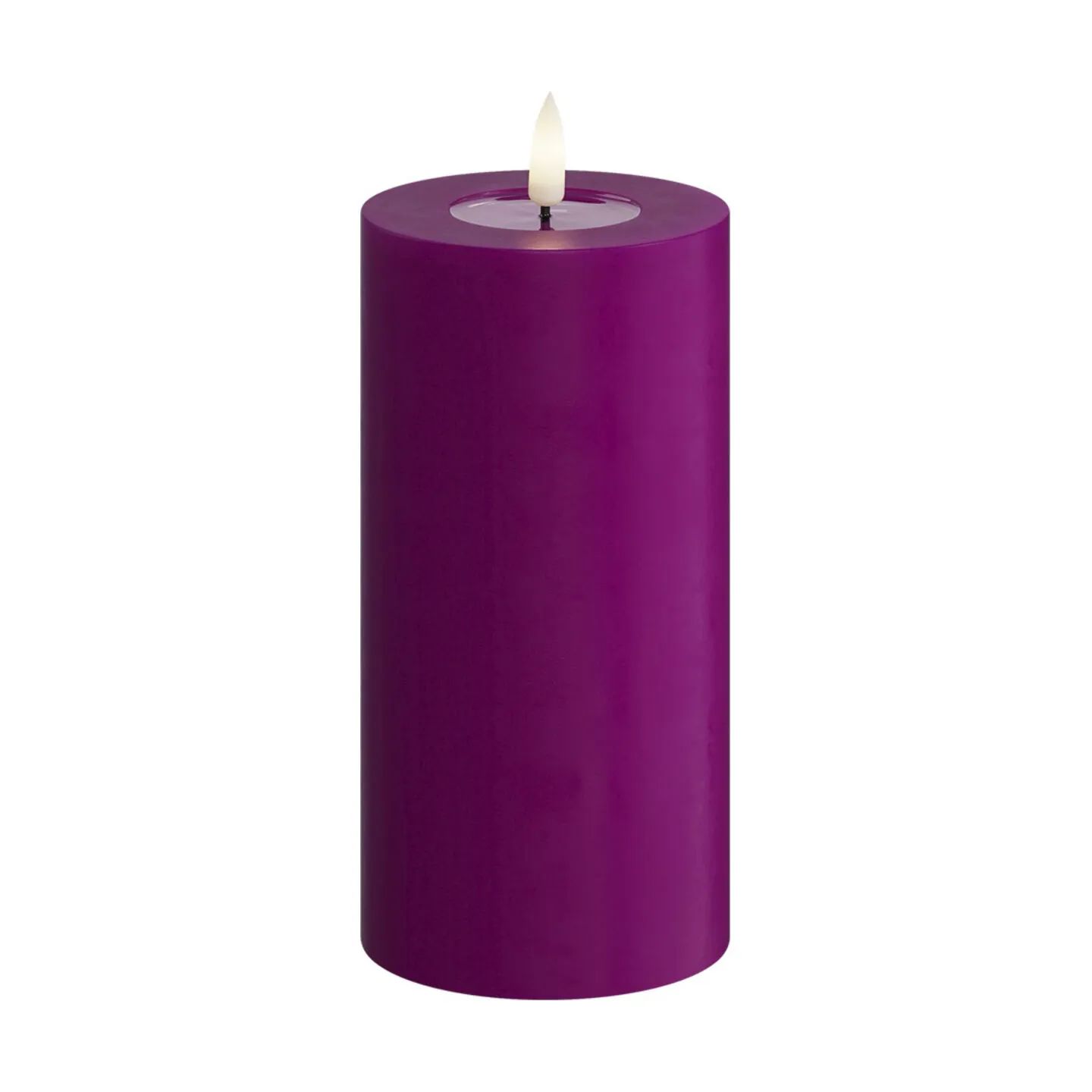 Deluxe Homeart LED-lys Real Flame LED Bloklys i Violet , 15 cm, 1