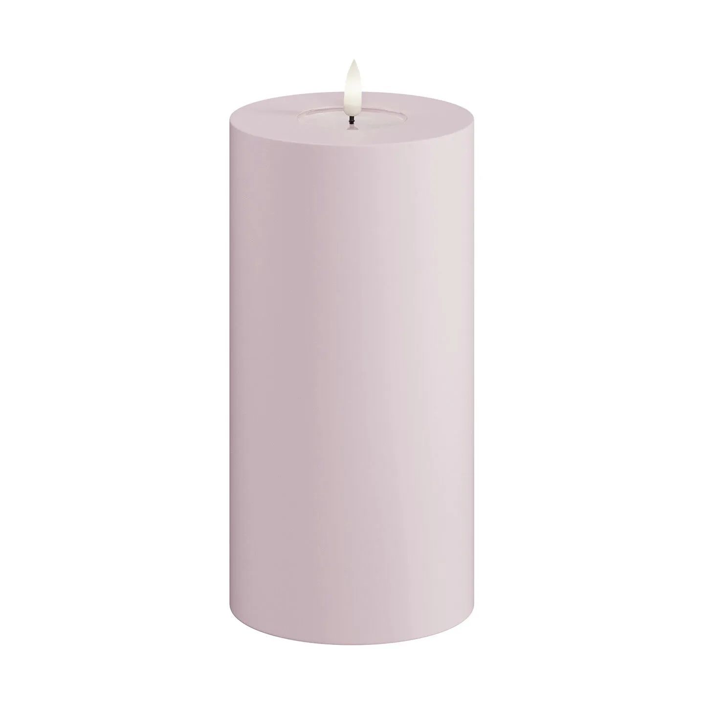 Deluxe Homeart LED-lys Real Flame LED Udendørs Bloklys i Støvet Rosa, 20 cm, 1
