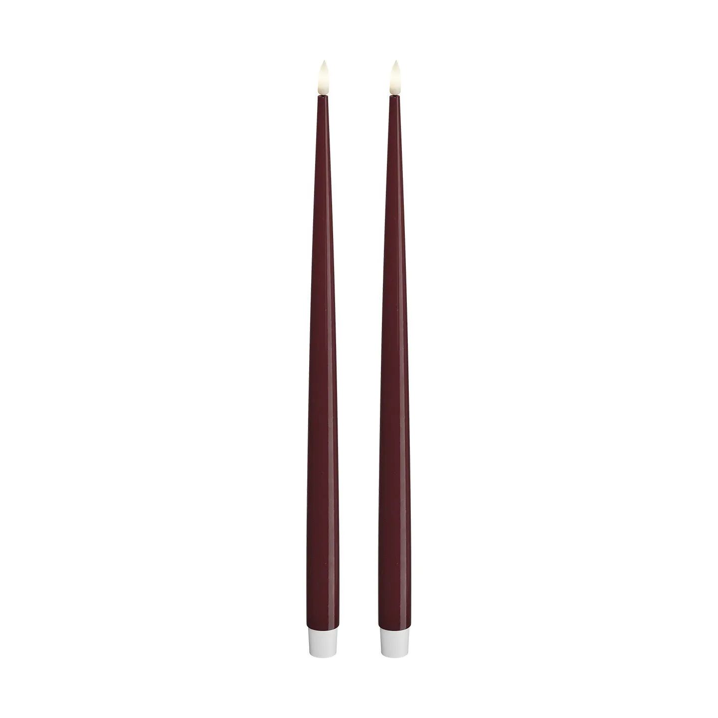 Deluxe Homeart LED-lys Real Flame LED Kertelys - 2 stk. i Bordeaux, 38 cm, 1