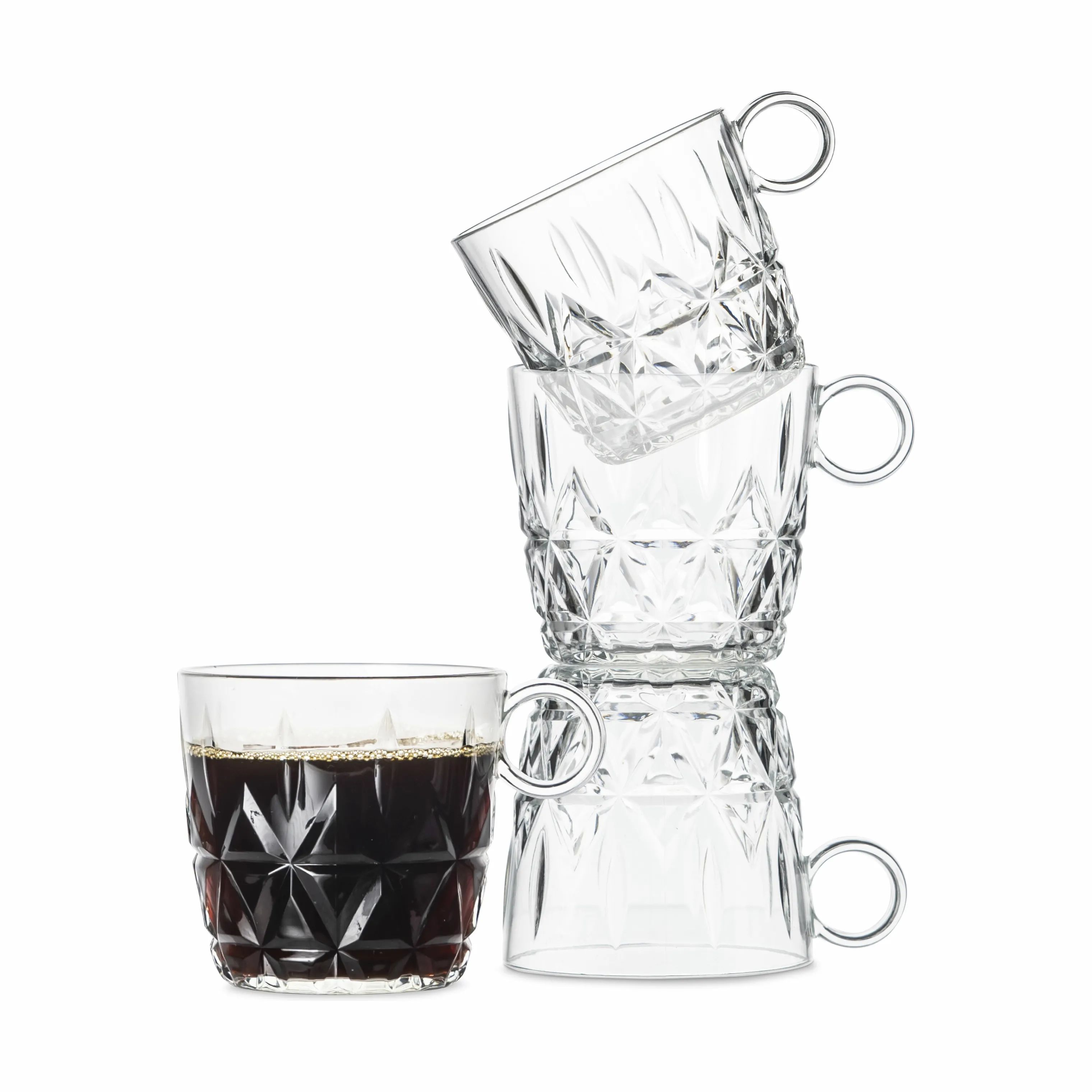 Sagaform Krus og kopper med hank Juni Picnic Kaffekop - 4 stk. i Klar, 1