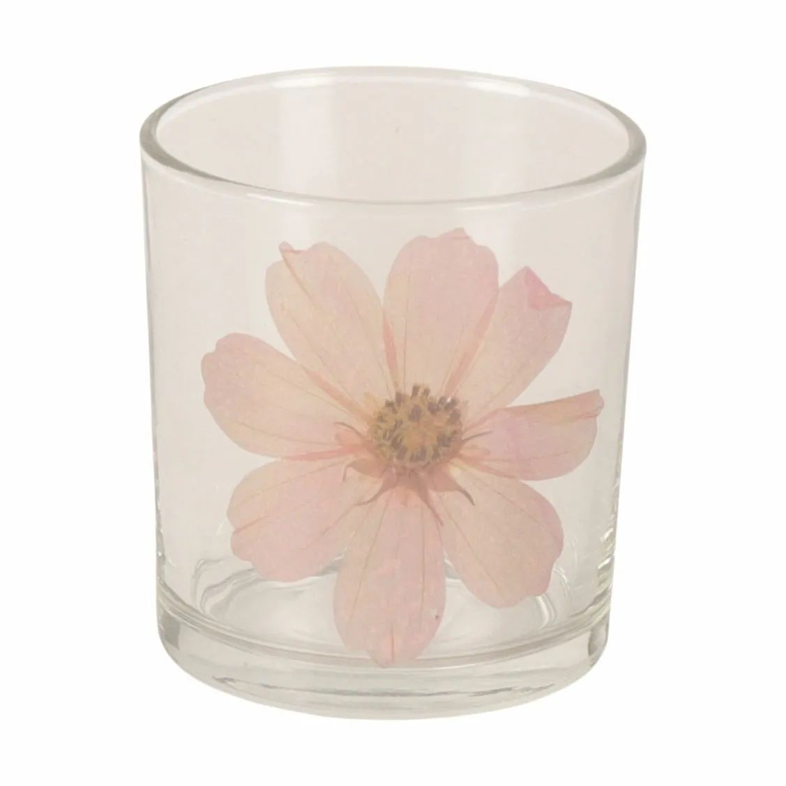 CASA Living Fyrfadsstage Fyrfadsstage m. ægte blomst i Rosa, 8 cm, 1