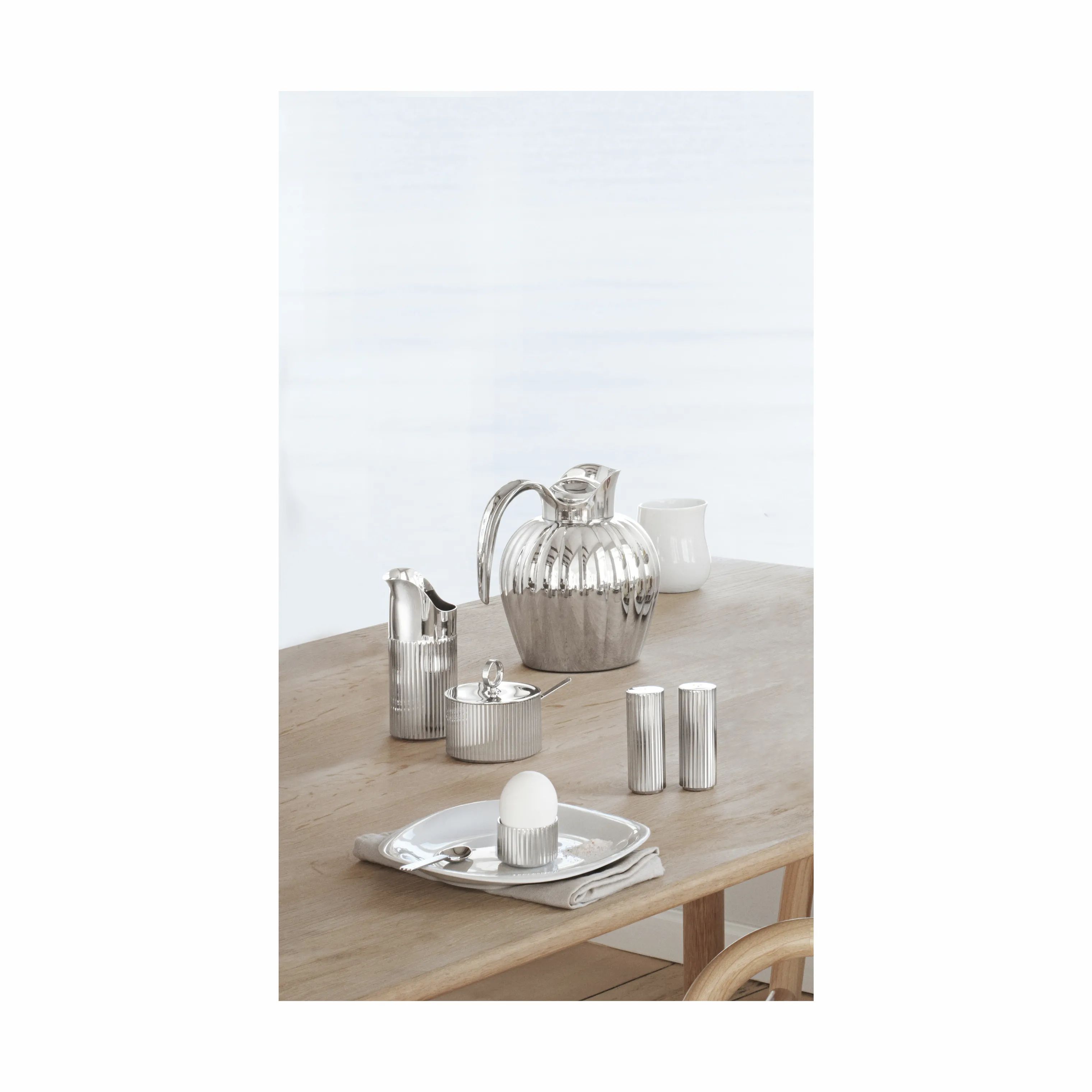 Georg Jensen Strøsæt Bernadotte Salt- og pebersæt i Stål, 2