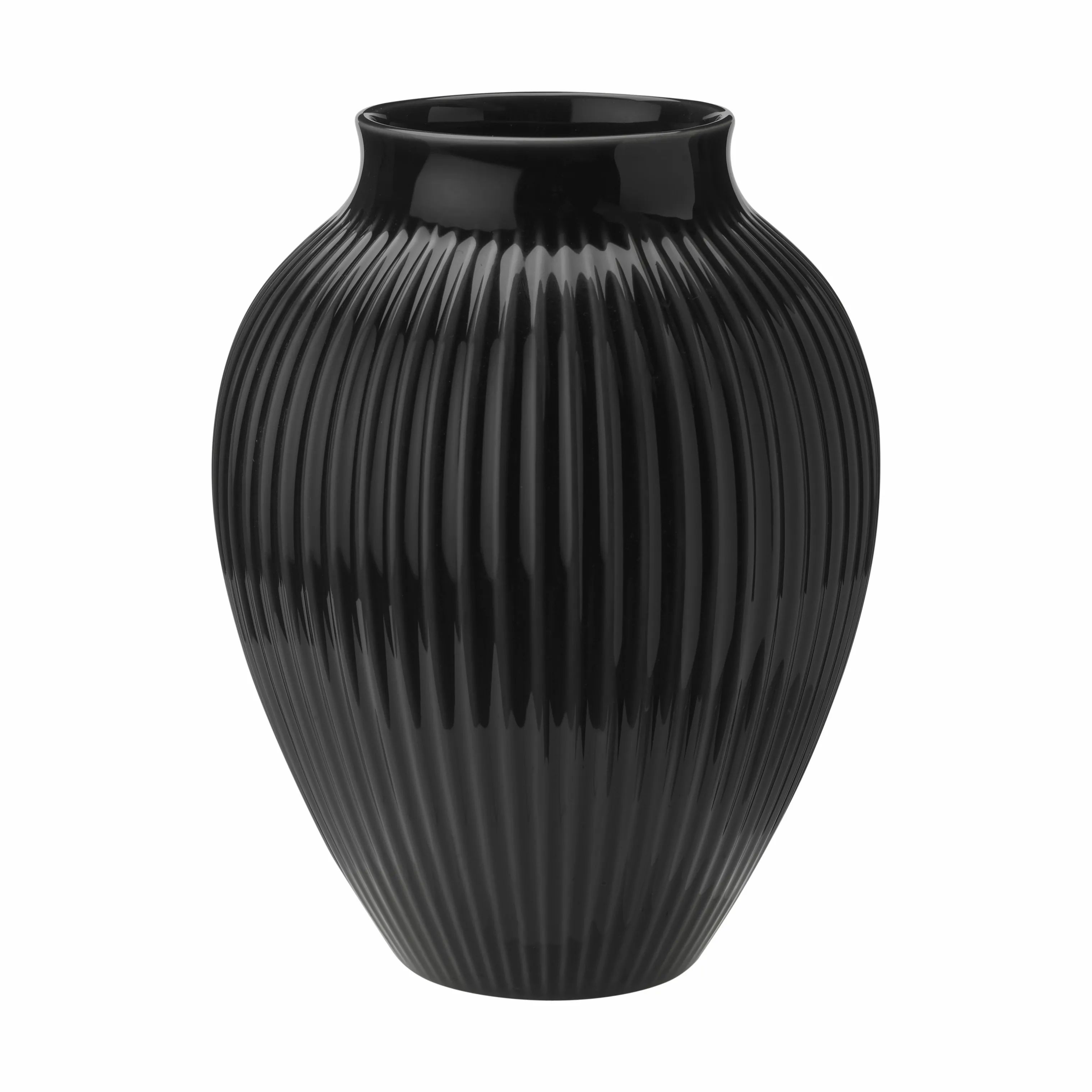 Knabstrup Keramik Vaser Riller Vase i Sort, 27 cm, 1