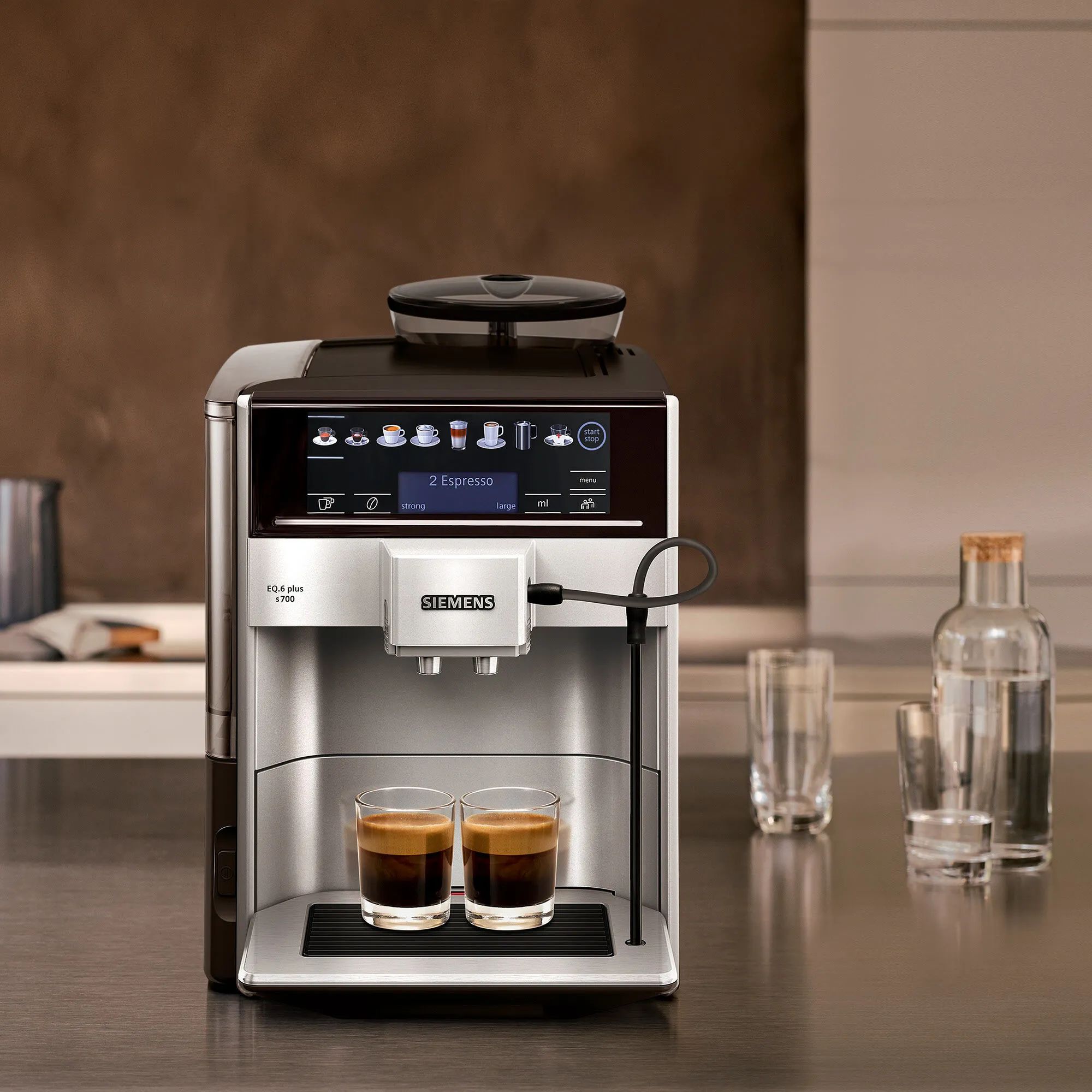 Siemens Espressomaskiner EQ6 Plus Espressomaskine TE657313RW i sort m. rust, 3