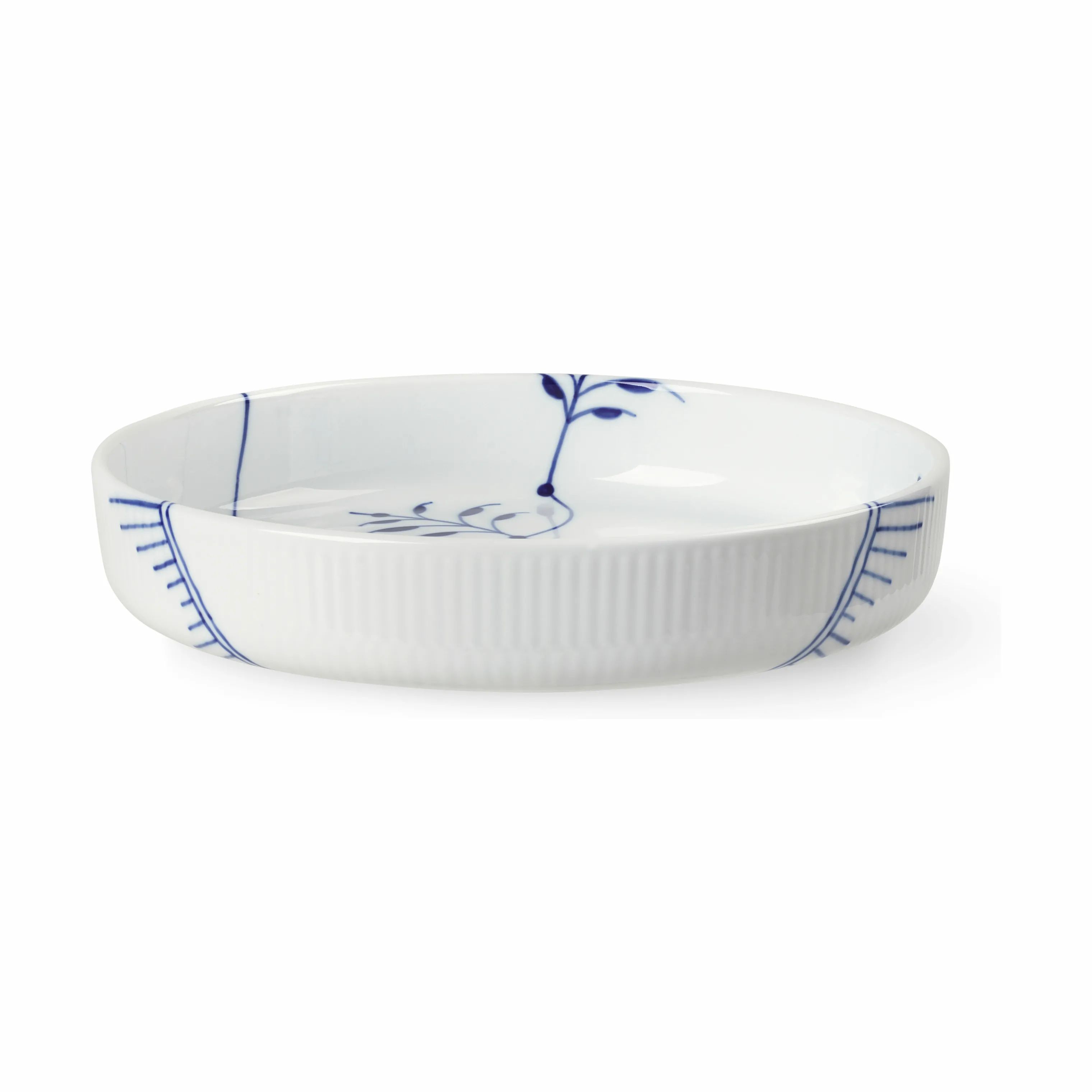 Royal Copenhagen Serveringsfade Blå Mega Riflet Fad i Koboltblå/hvid, 6