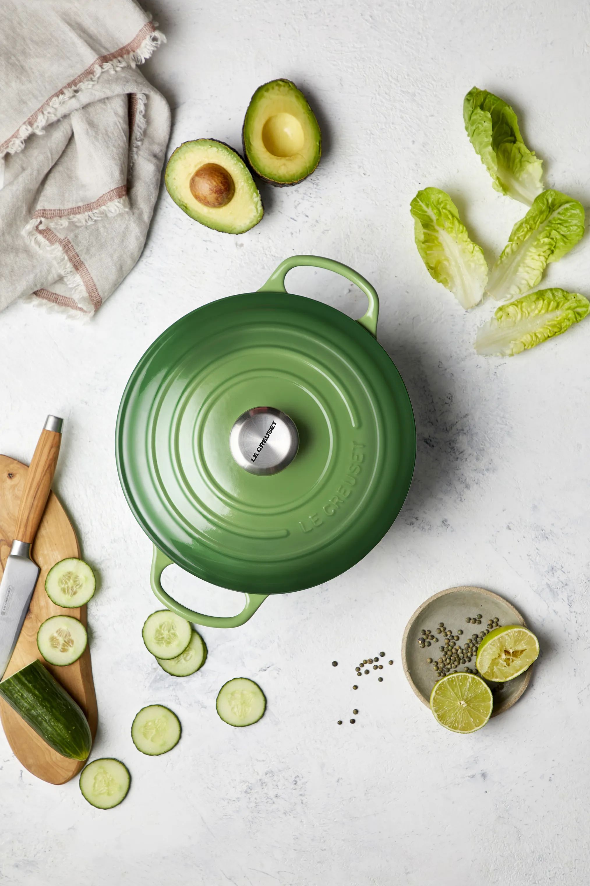 Le Creuset Gryder Signature Gryde i Bamboo Green, 5