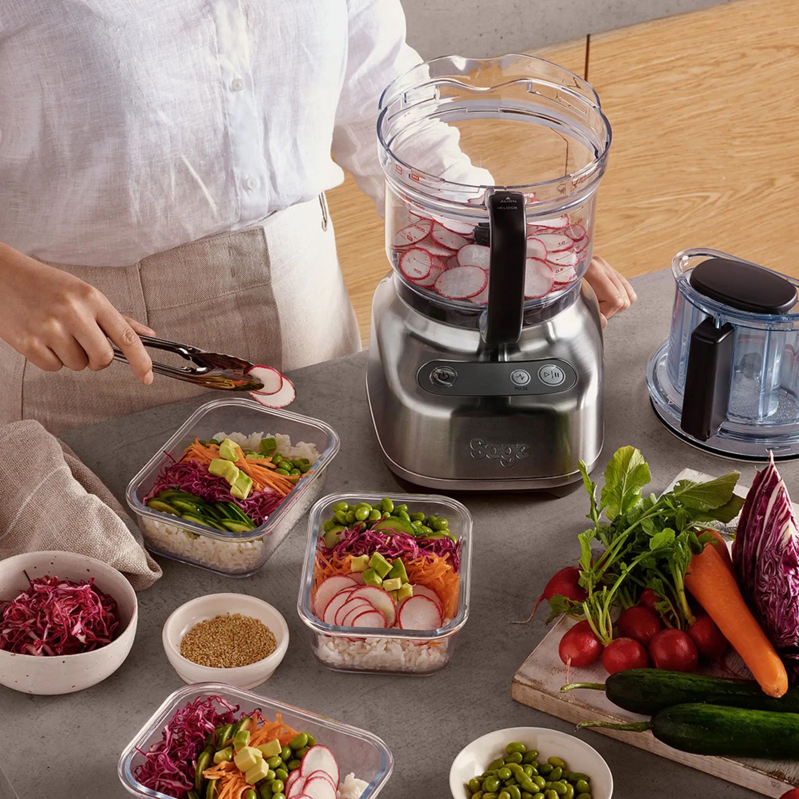 Sage Foodprocessorer Paradice 9 Foodprocessor i Brushed Stainless Steel, 2