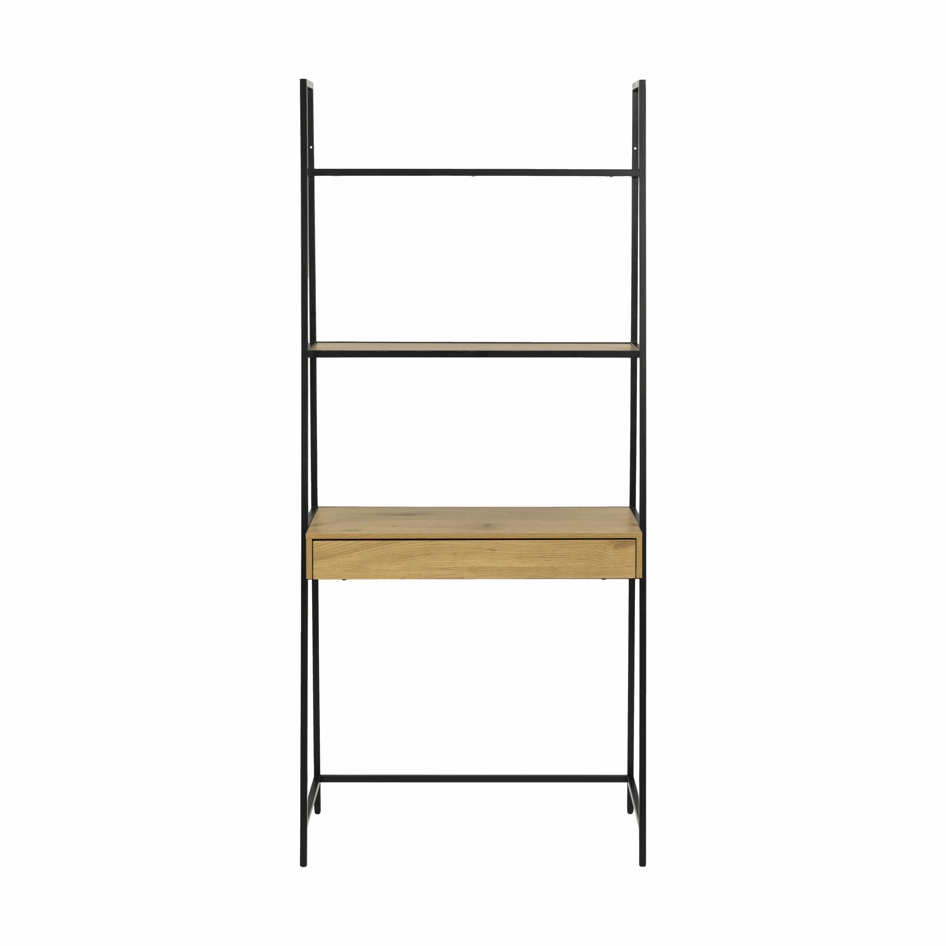 CASA Living Skriveborde Seaford Reol m. Skrivebord i Natur/sort, 7