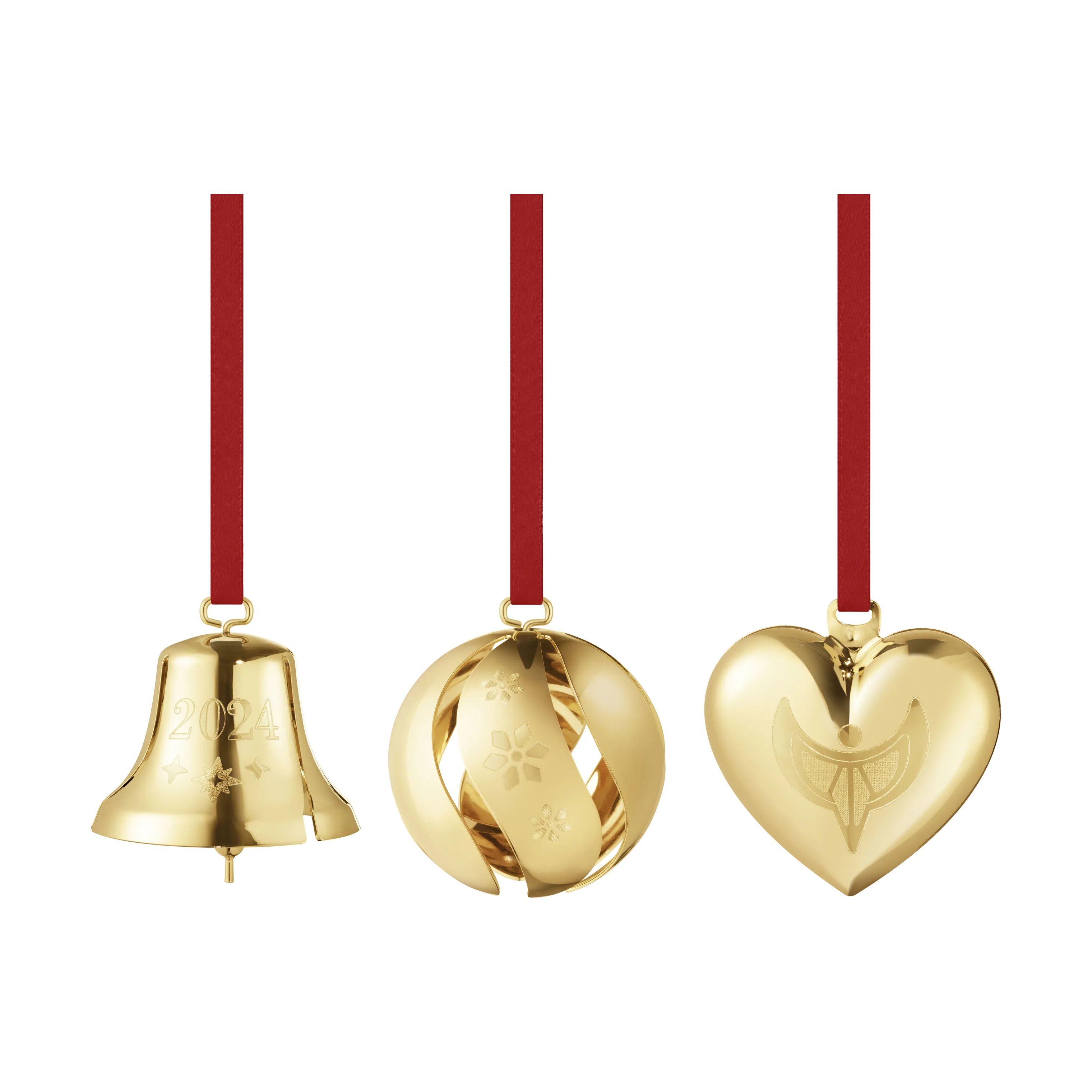 Georg Jensen Juleophæng Christmas Collectibles CC 2024 Juleornamenter - 3 stk. i guld, 1