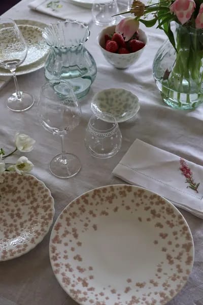 Wik & Walsøe Middagstallerkener Slåpeblom Middagsallerken i Hvid/Rosa, 5