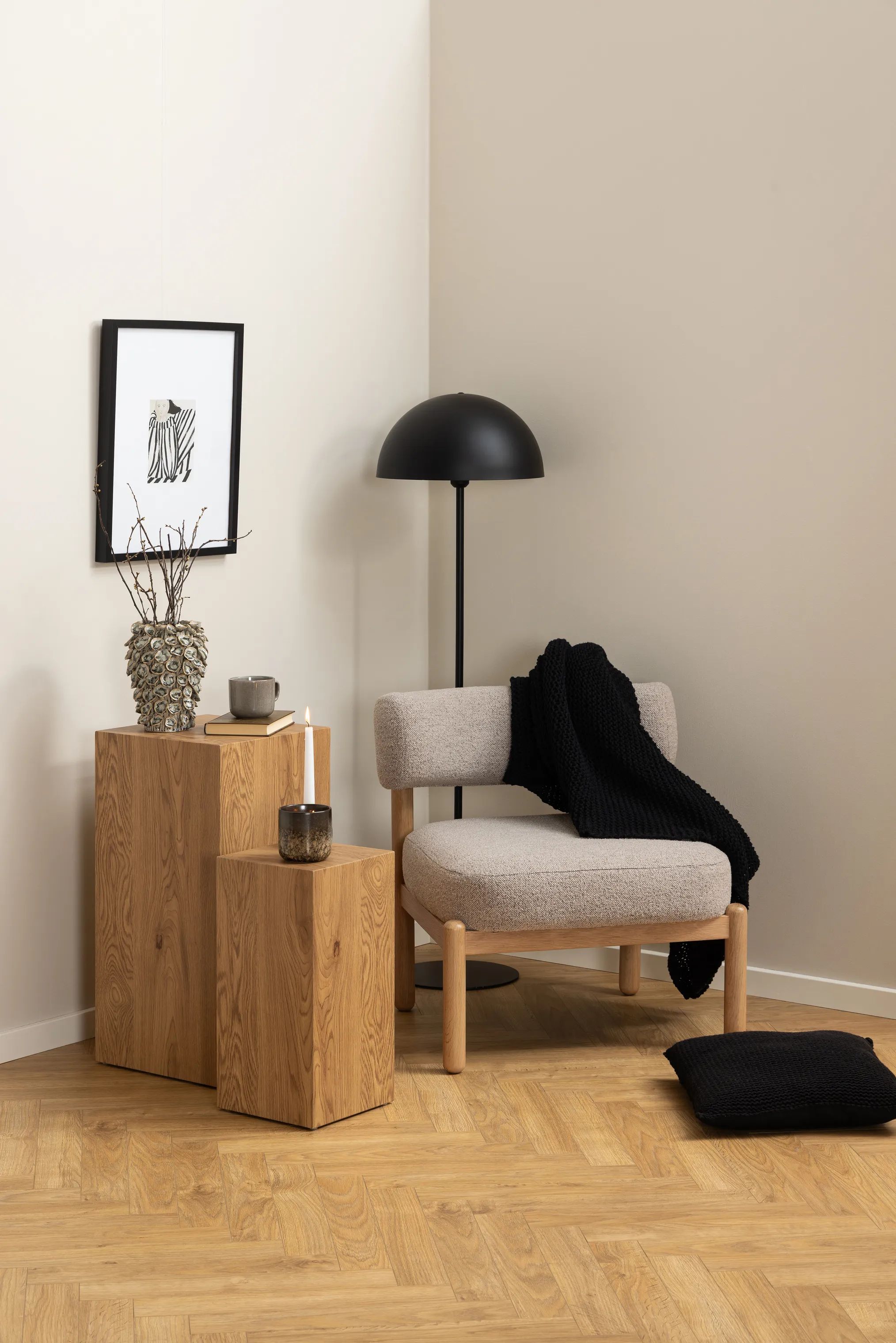 CASA Living Lænestole Burley Lounge Stol i Beige, 2
