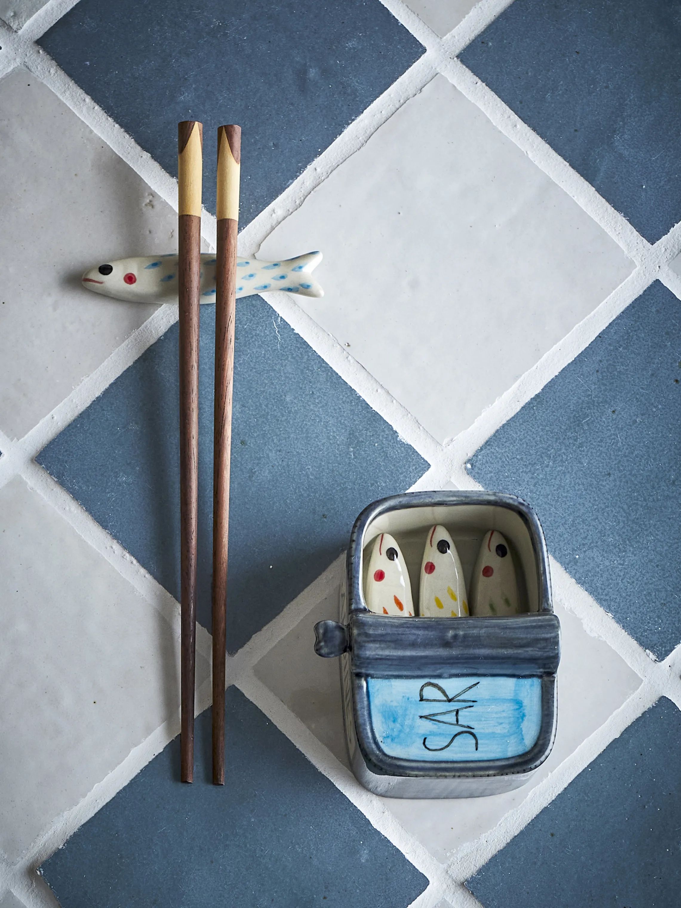 Creative Collection Bestiksæt Caiam Spisepindeholder - 5 dele i Multifarvet, 3