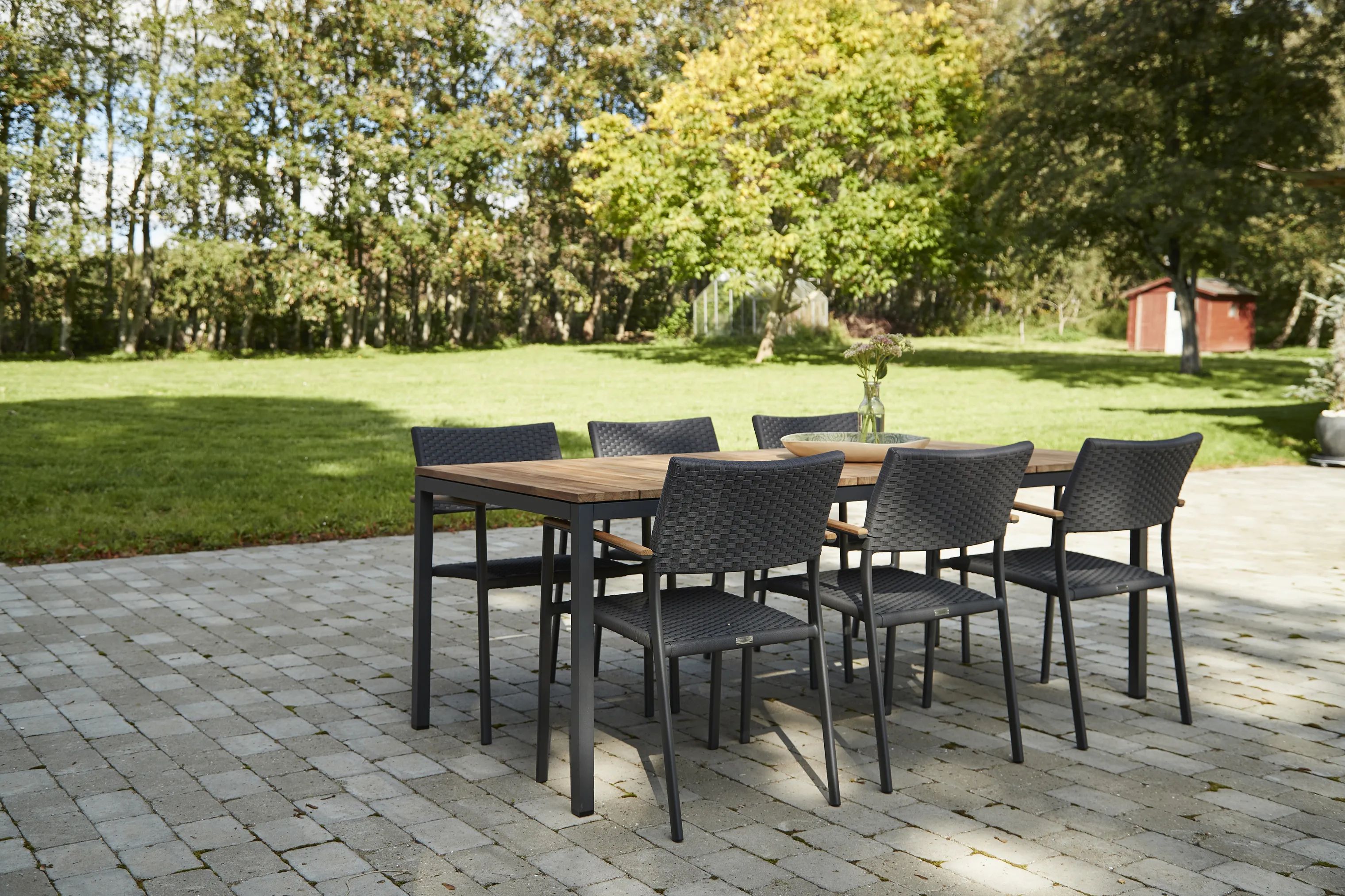 Mandalay Havemøbelsæt Toscana & Siena Havemøbelsæt - 7 dele i Antracit /Teak, Bord (L 197 cm) med 6 stole, 2