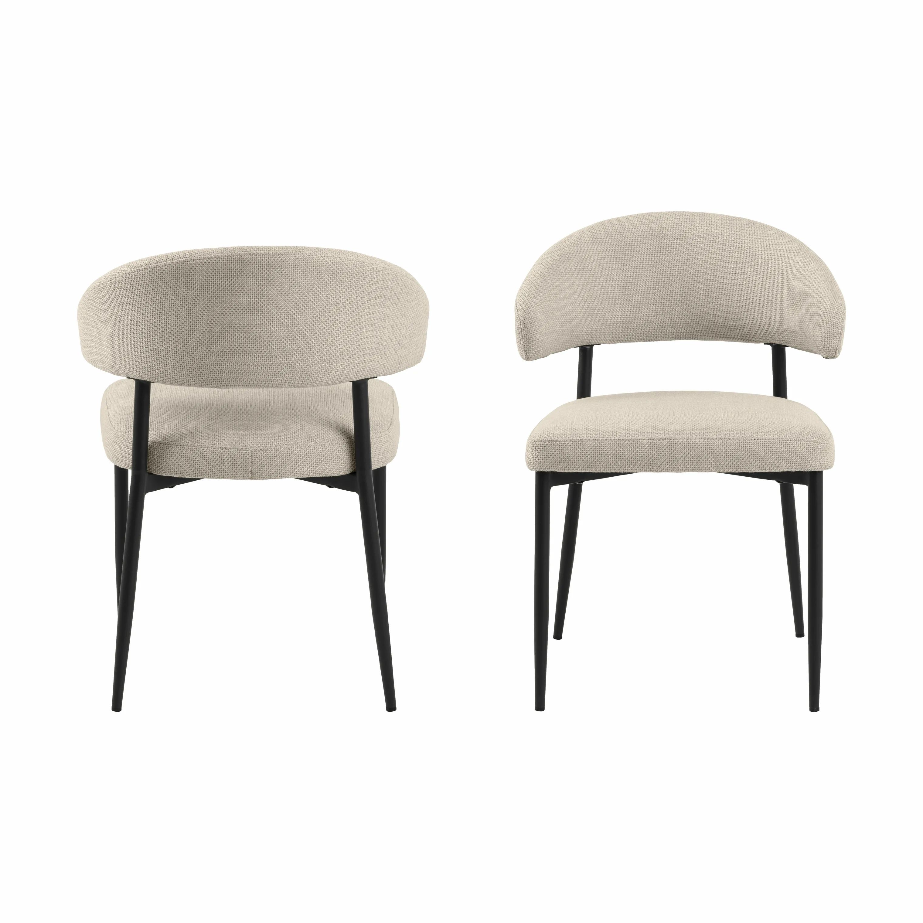 CASA Living Spisebordsstole Edina Spisebordsstol - 2 stk i Beige/sort, 4