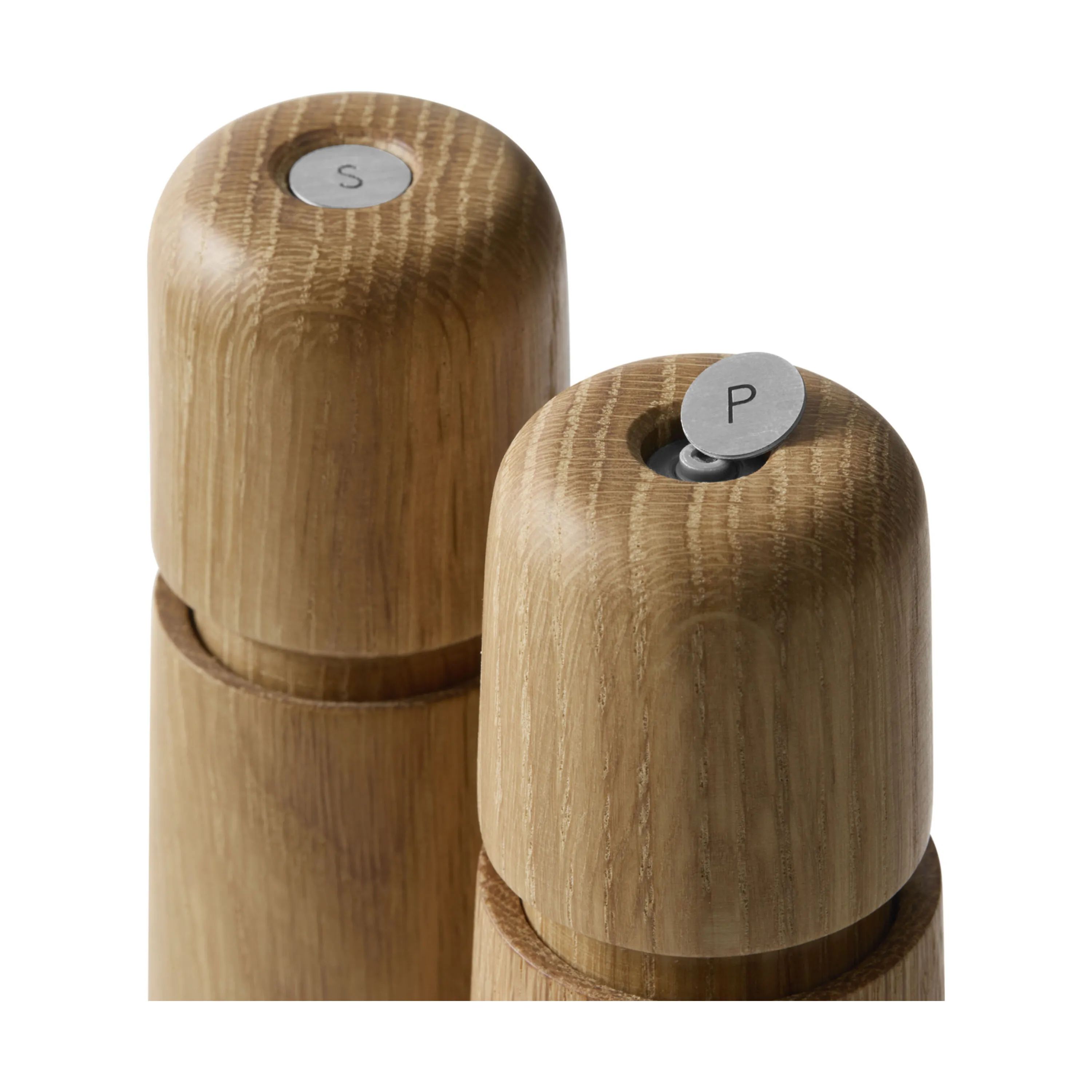 CrushGrind Saltkværne Stockholm Mini Salt/peber Kværn i Eg, 11 cm, 4