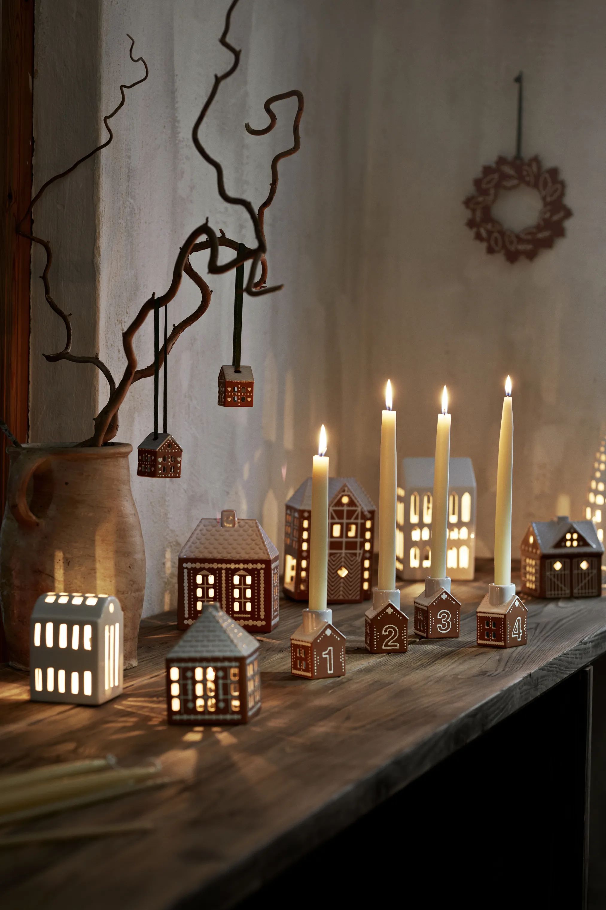 Kähler Fyrfadsstage Gingerbread Lyshus - lille i 11 cm, 3