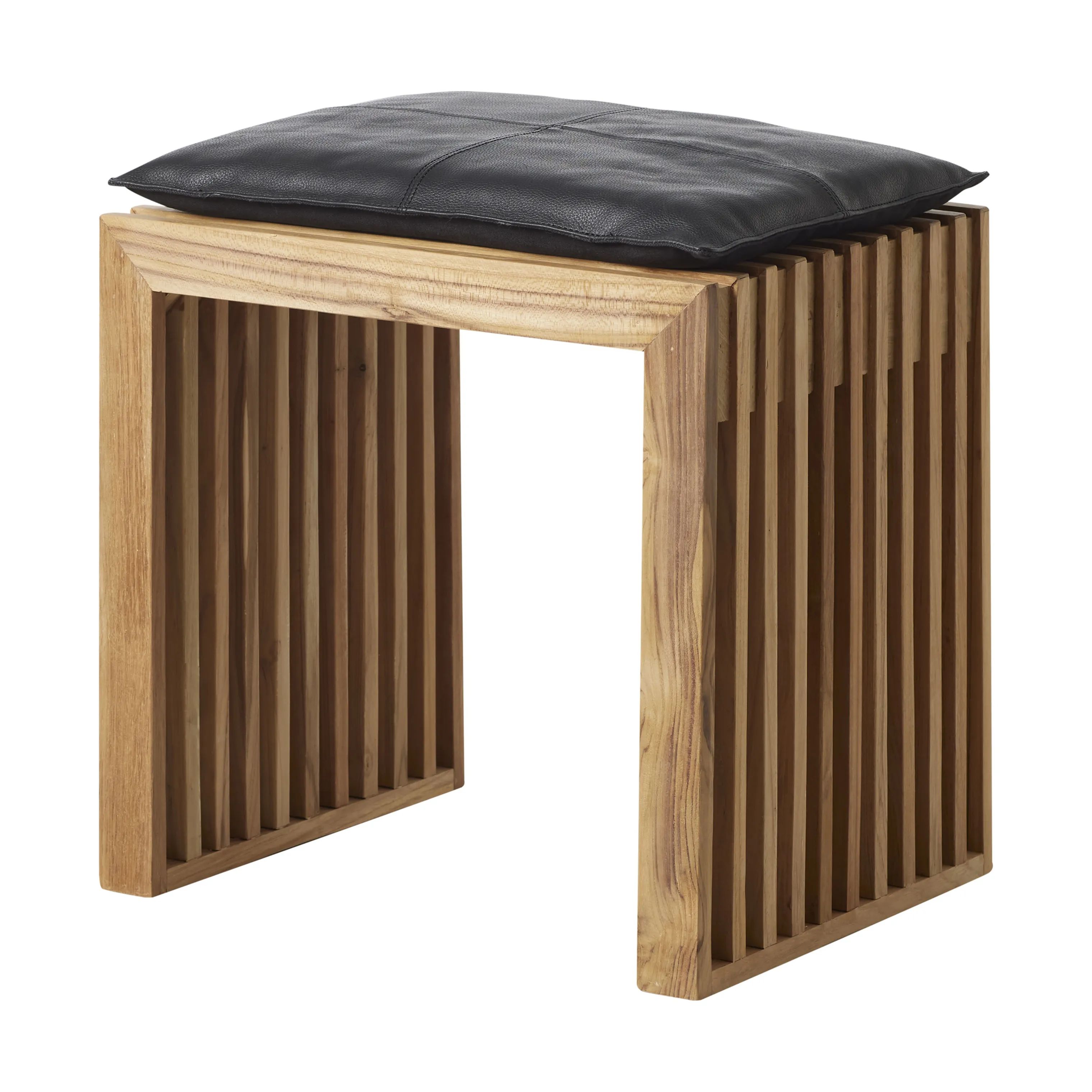 cinas Skamler Rib Skammel inkl. sort hynde i Teak/sort, 1