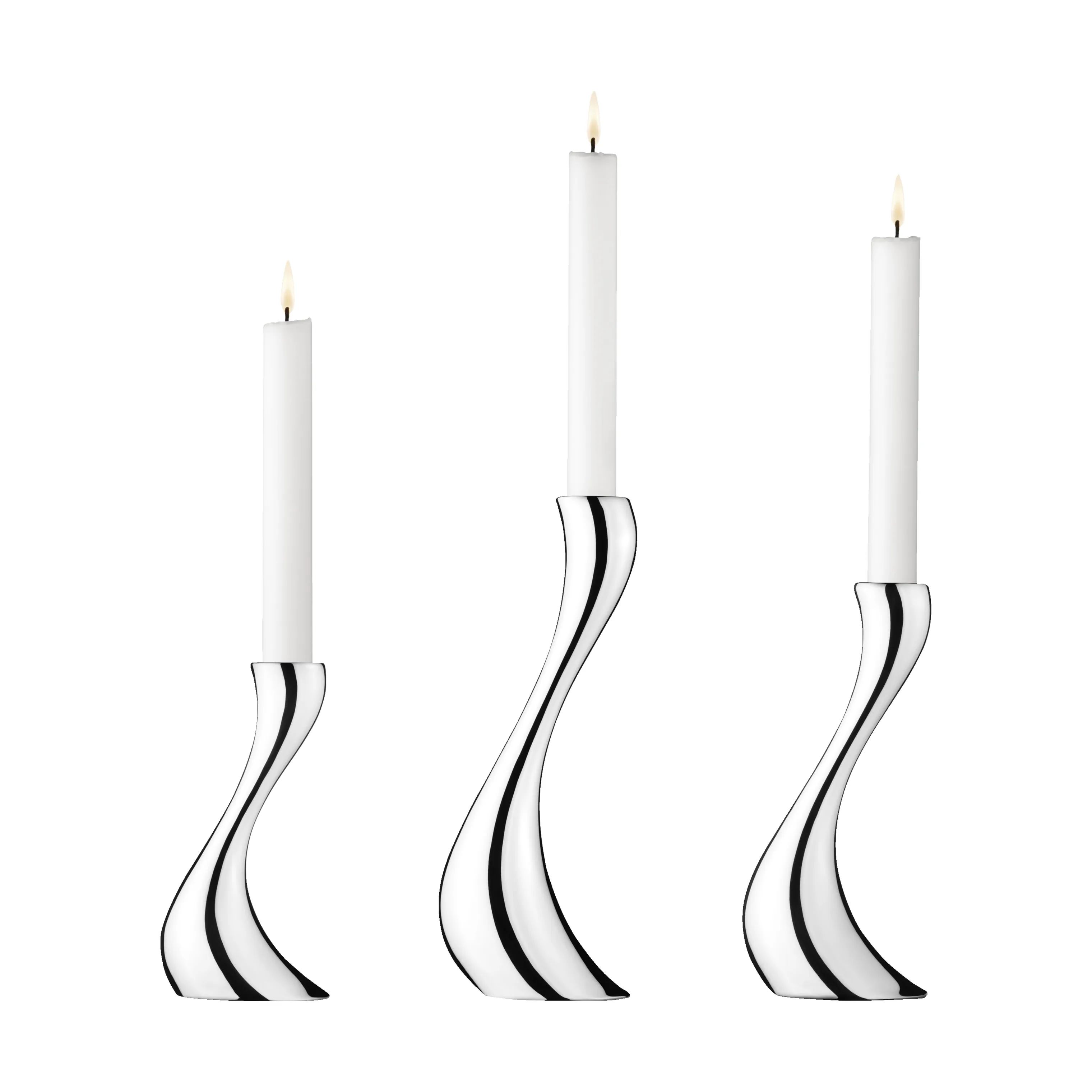 Georg Jensen Kronelysestage Cobra Lysestagesæt - 3 stk. i Blank, 1