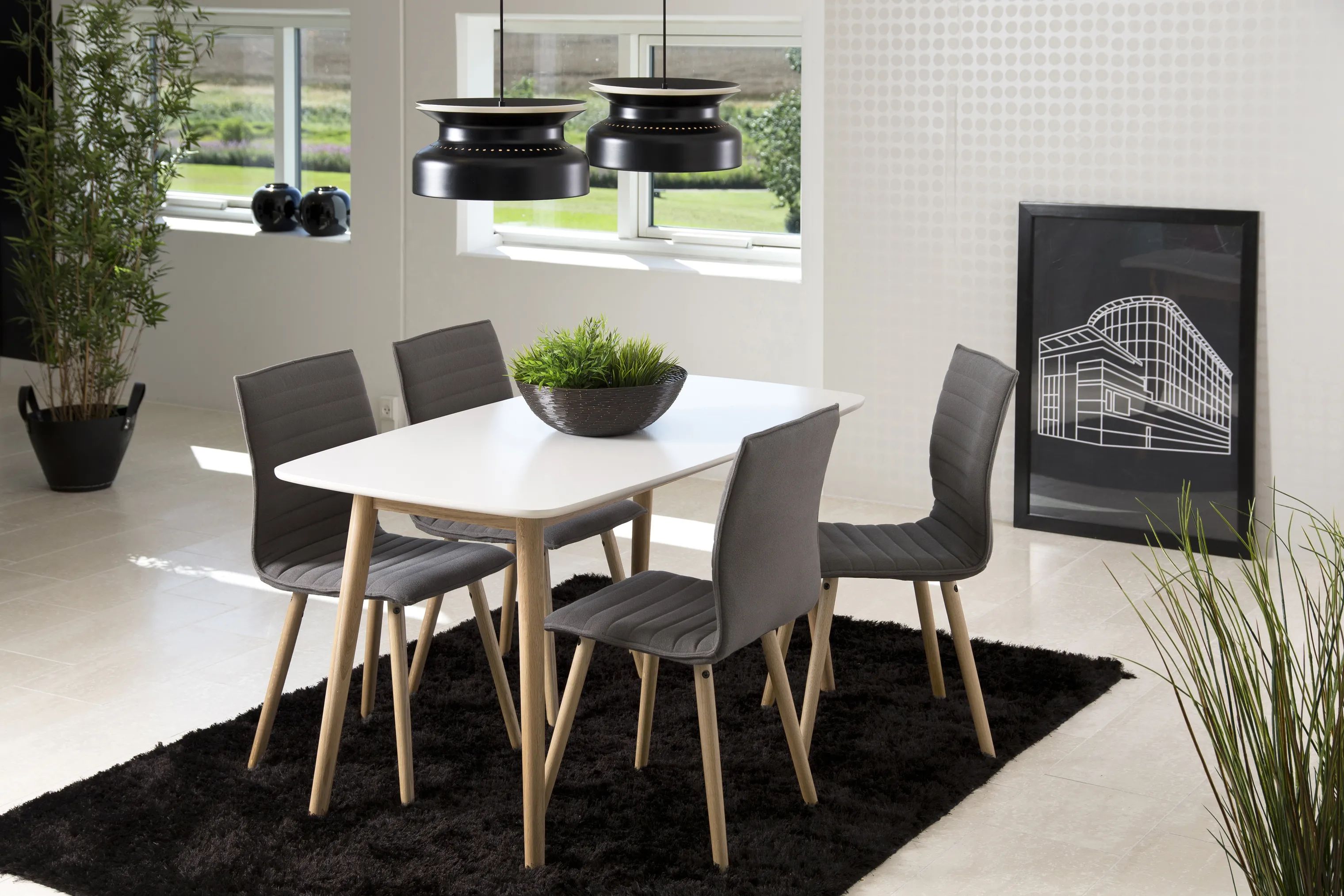 CASA Living Spiseborde Nagano Spisebord i egetræ/hvid, 7