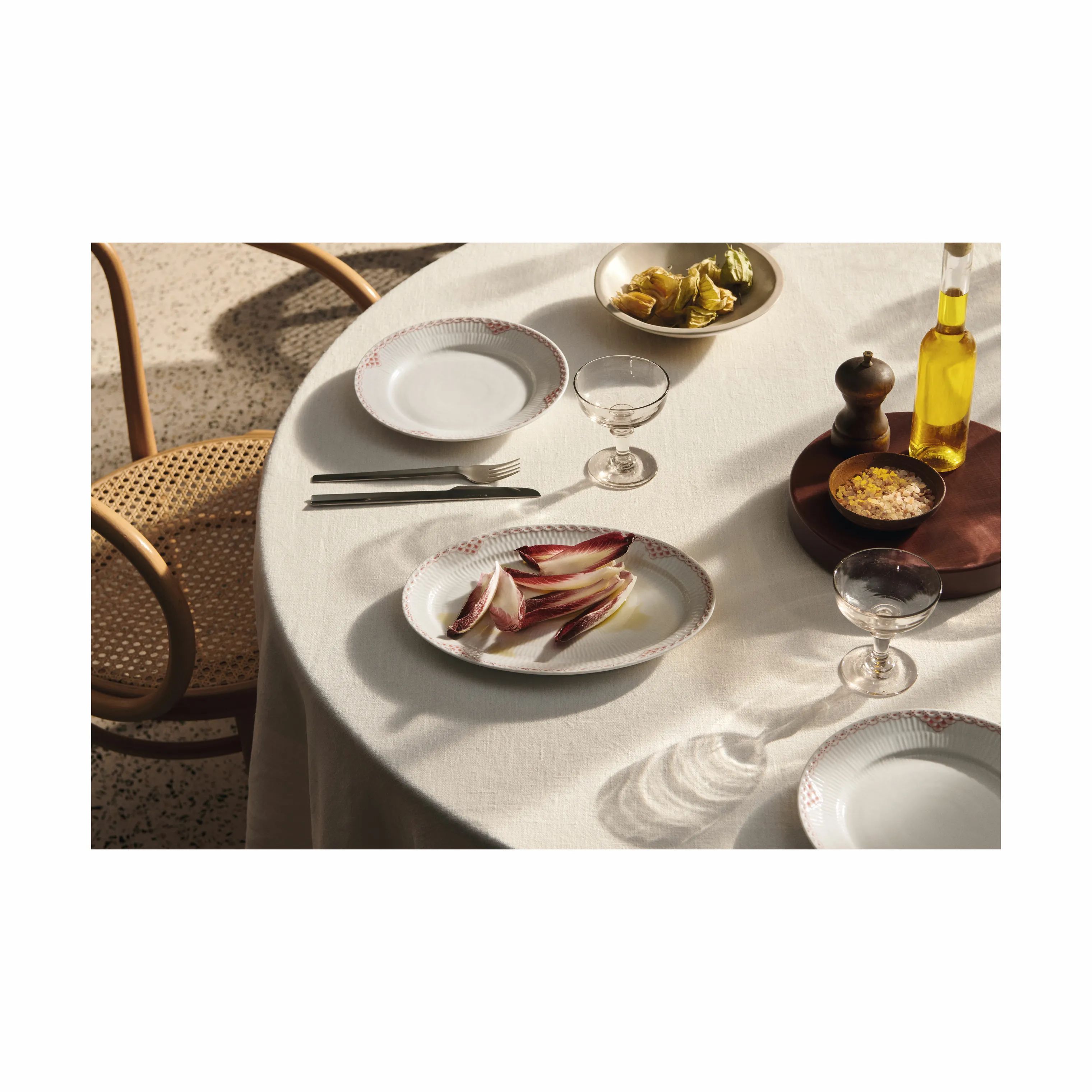 Royal Copenhagen Serveringsfade Koral Riflet Blonde Ovalt Fad i Hvid/koral, 2