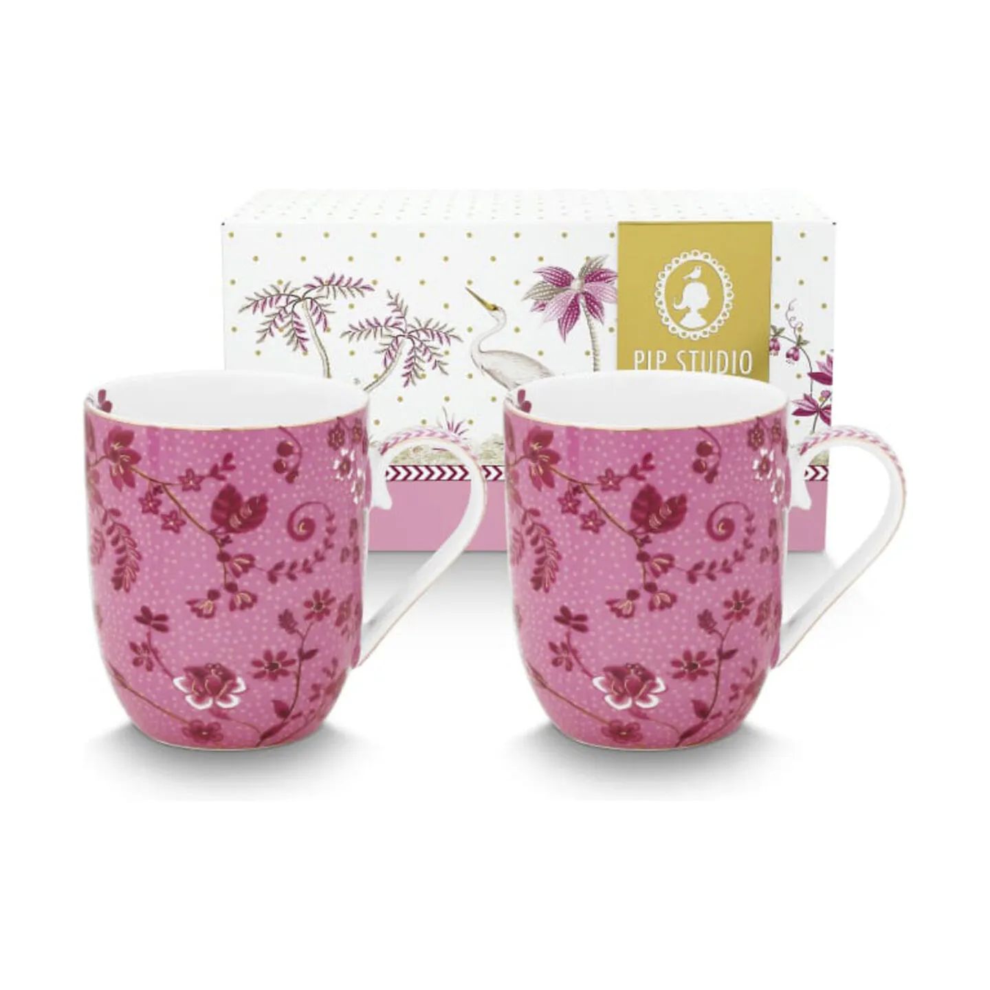 PIP Studio Krus og kopper med hank Jolie Flowers Krus - 2 stk. i 14.5 cl, 1