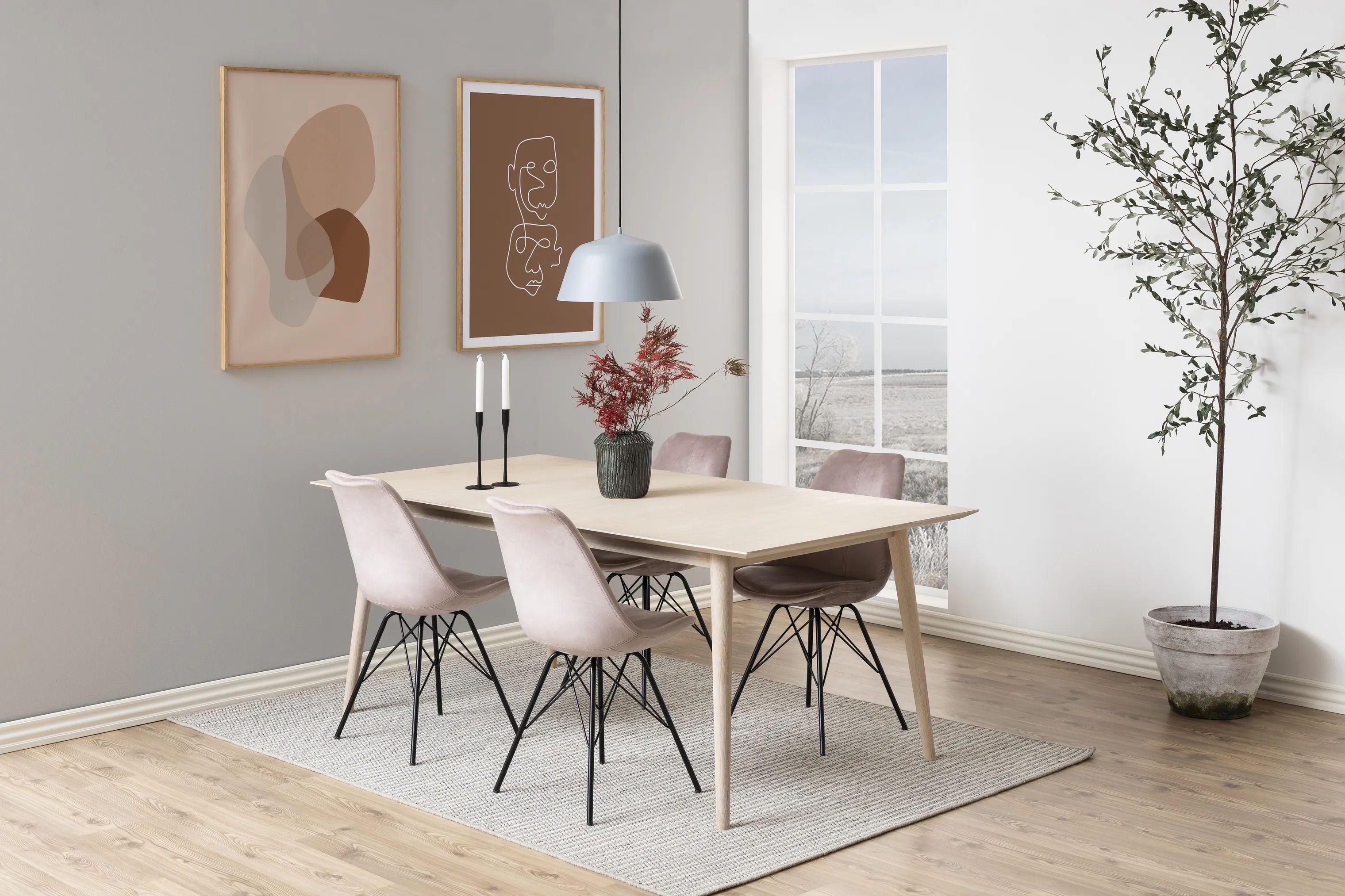 CASA Living Spisebordsstole Eris Spisebordsstol - 2 stk i Dusty Rose, 2