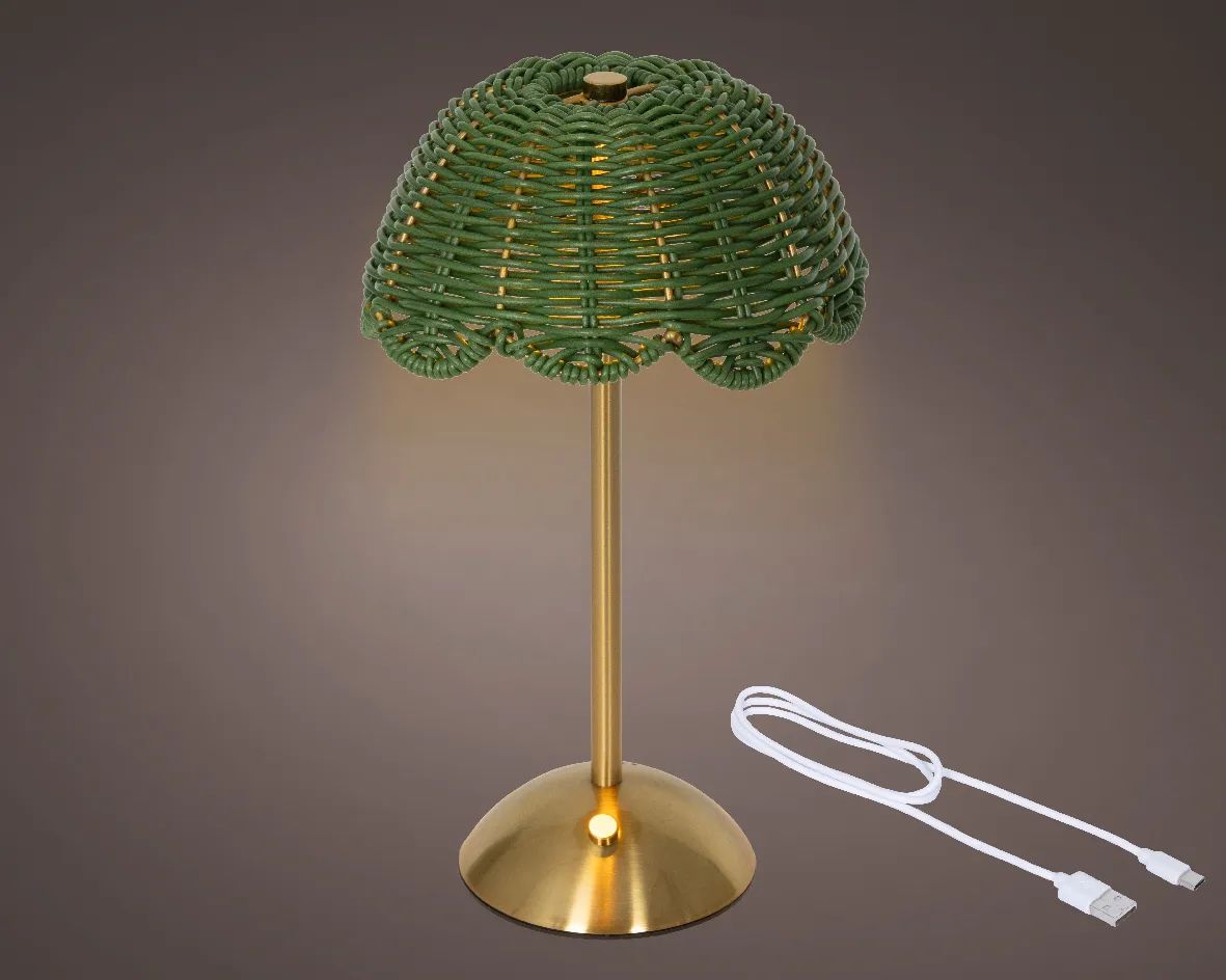 CASA Living LED-lamper LED Bordlampe i Grøn/guldfarvet, 2