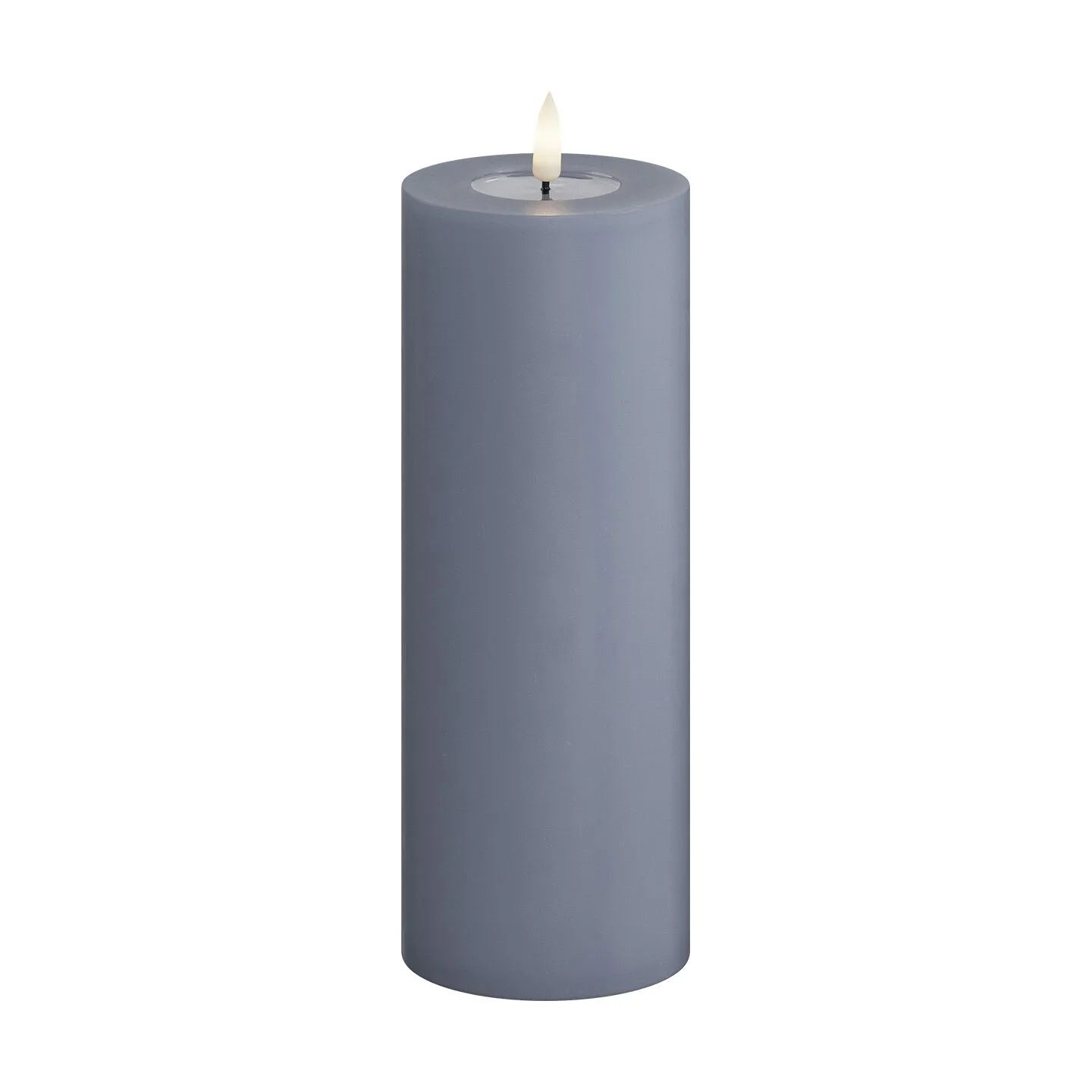 Deluxe Homeart LED-lys Real Flame LED Bloklys i Ice blue, 20 cm, 1