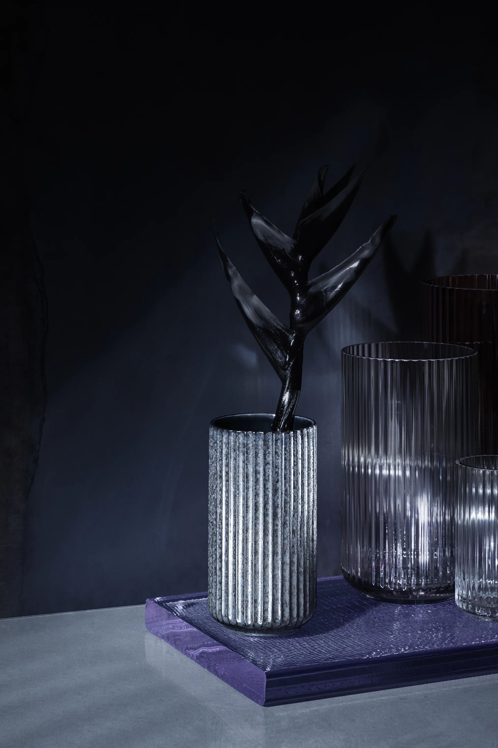 Lyngby Porcelæn Vaser Radiance Vase i Blå, 11 cm, 3