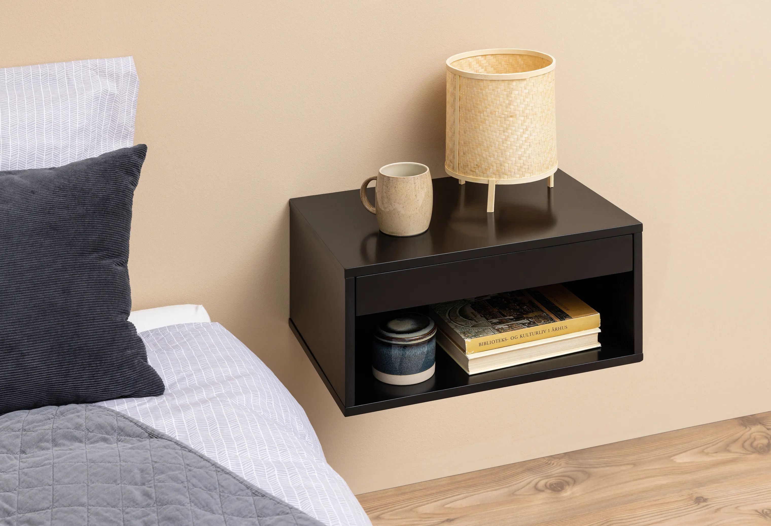 CASA Living Sengeborde Cholet Natbord i Sort, 2
