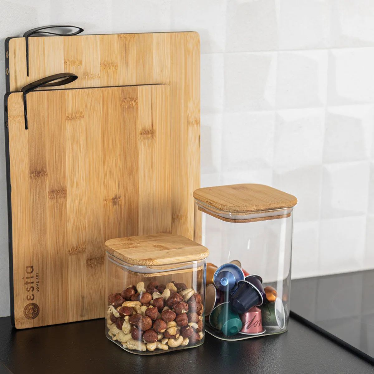 Estia Home Opbevaringsglas Essentials Opbevaringsbeholder i klar, 2