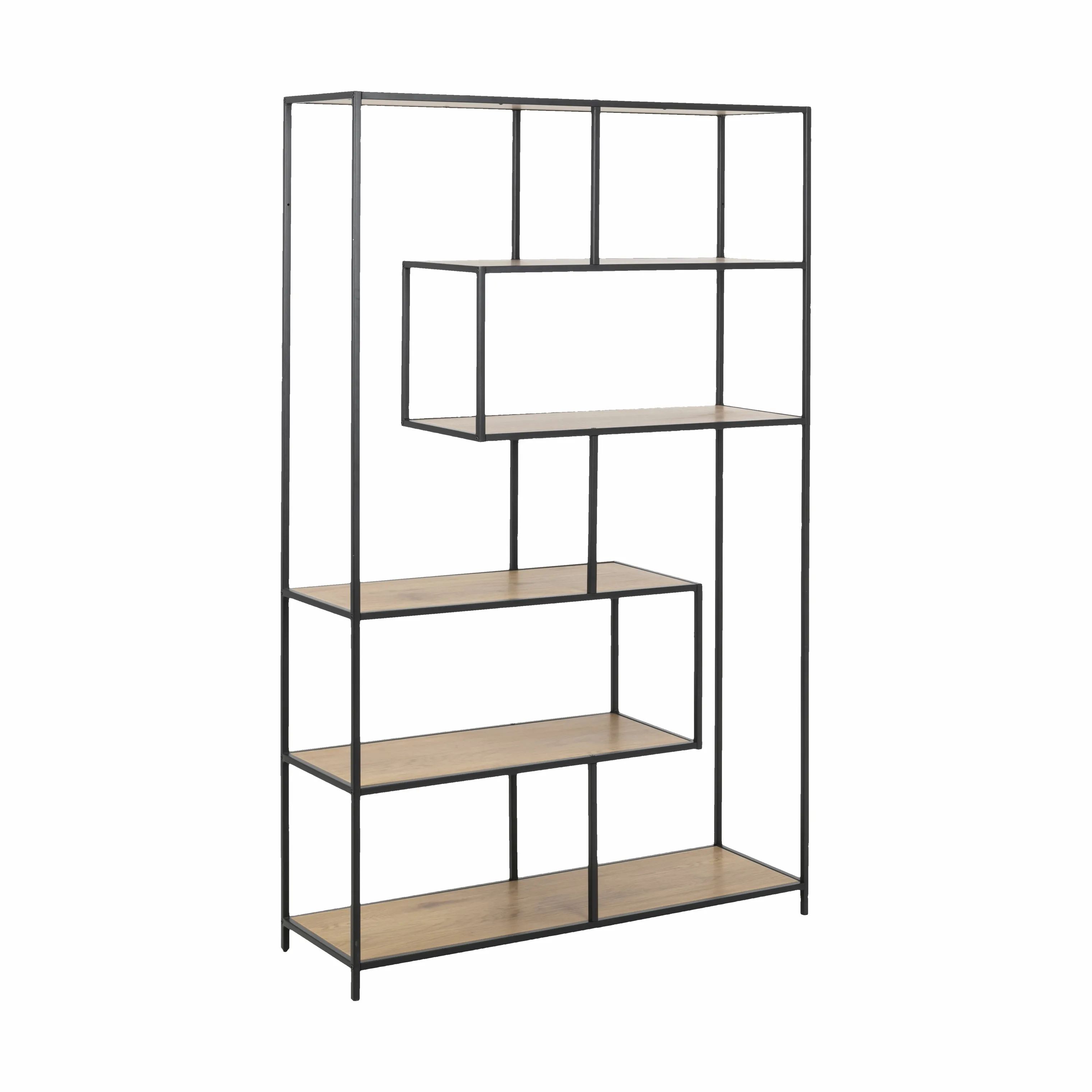 CASA Living Reoler og tilbehør Seaford Reol i Natur/sort, 114 cm, 4