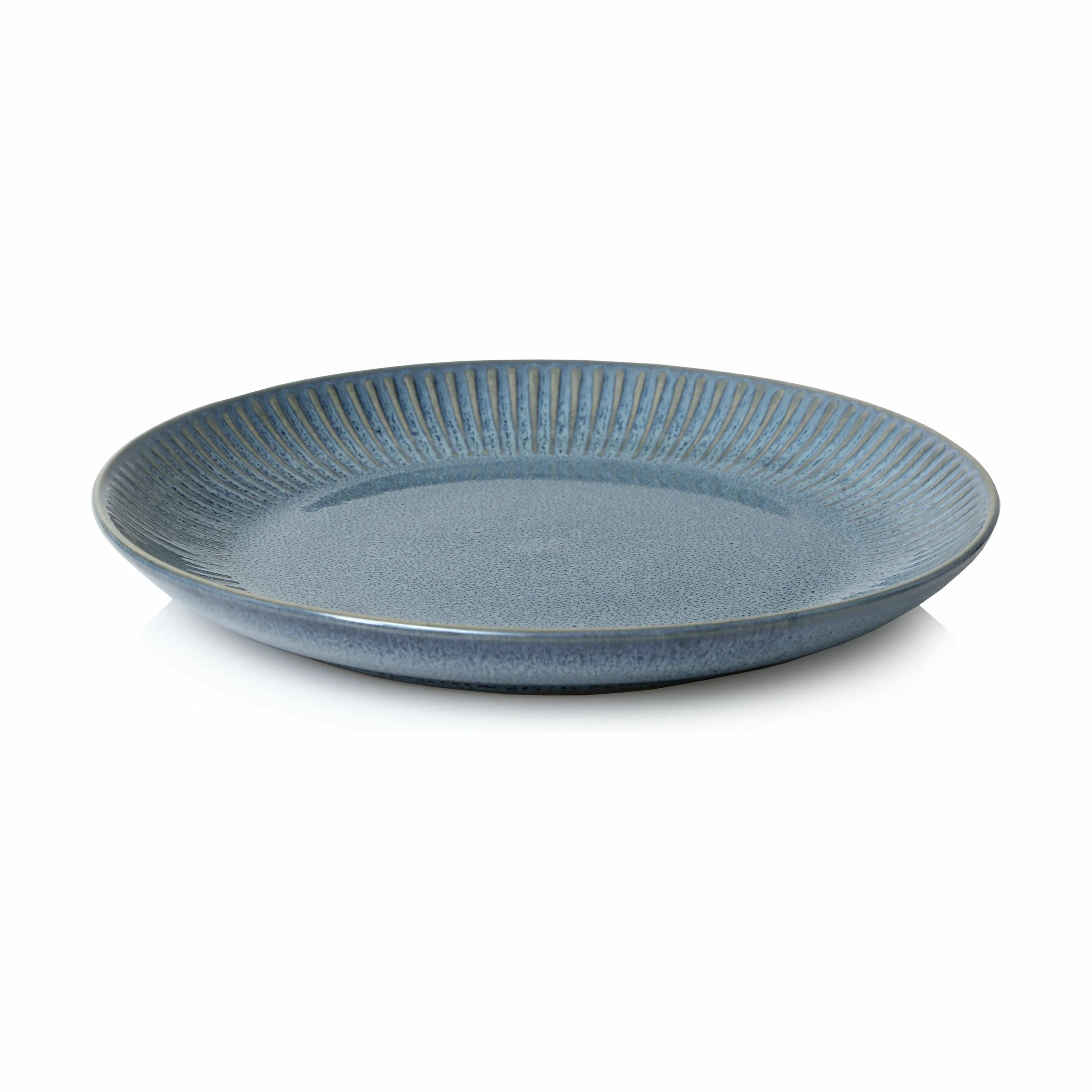 CASA Living Frokosttallerkener Sofia Riflet Tallerken i Blå, 22 cm, 4