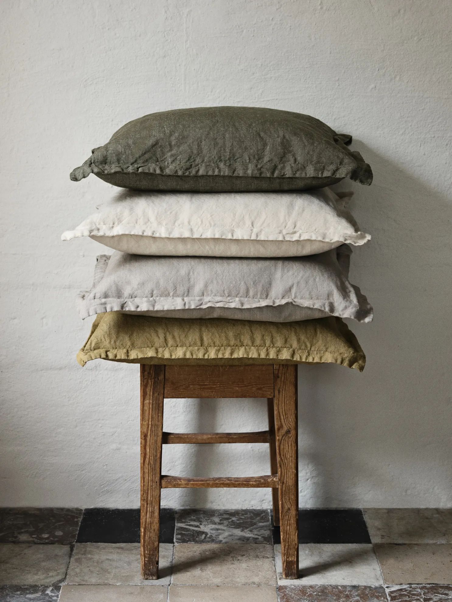Broste Copenhagen Pyntepudebetræk Linn Pudebetræk i Dove Grey, B60 x L60 cm, 3
