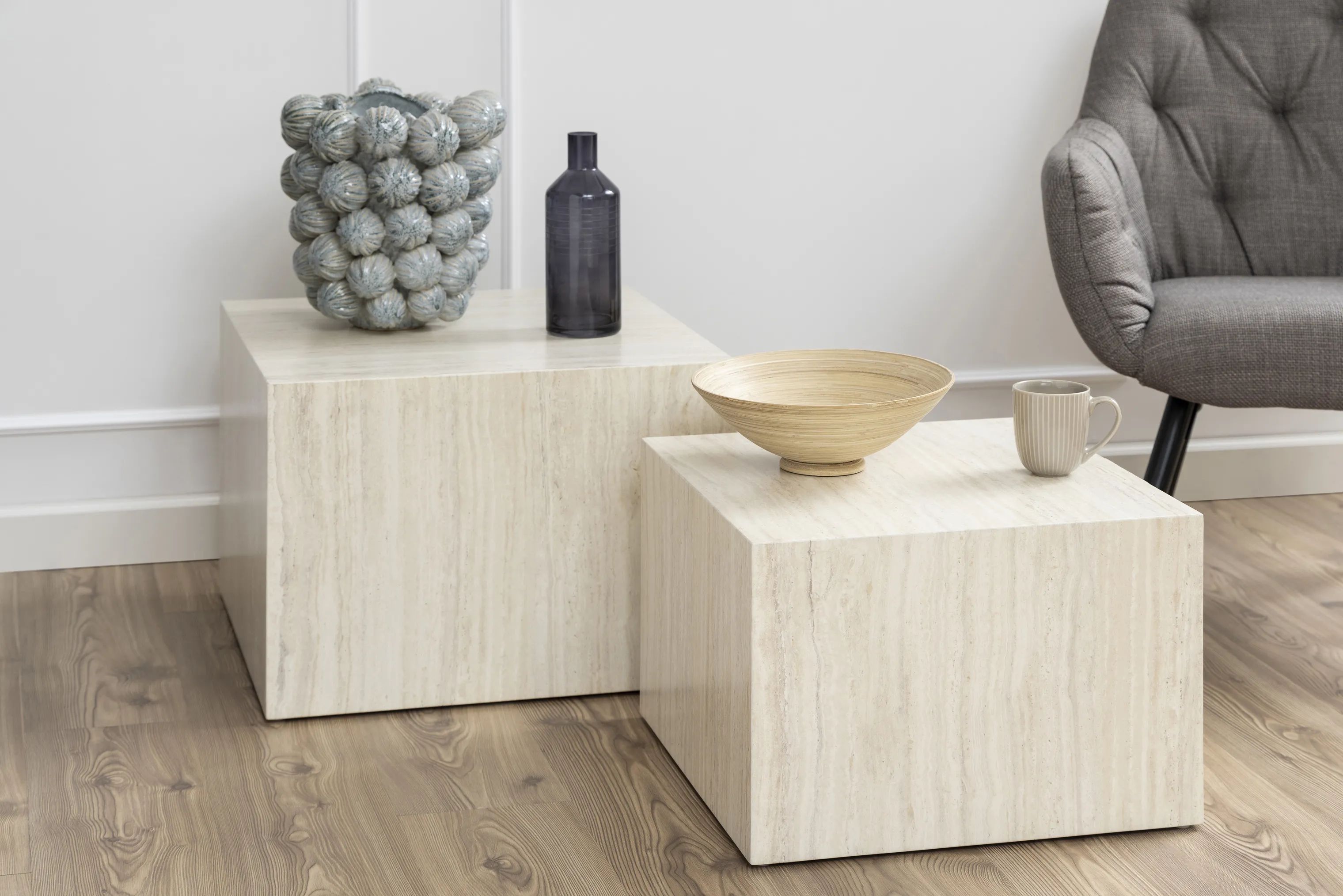 CASA Living Sofaborde Dice Sofabordssæt - 2 stk i Beige, 3