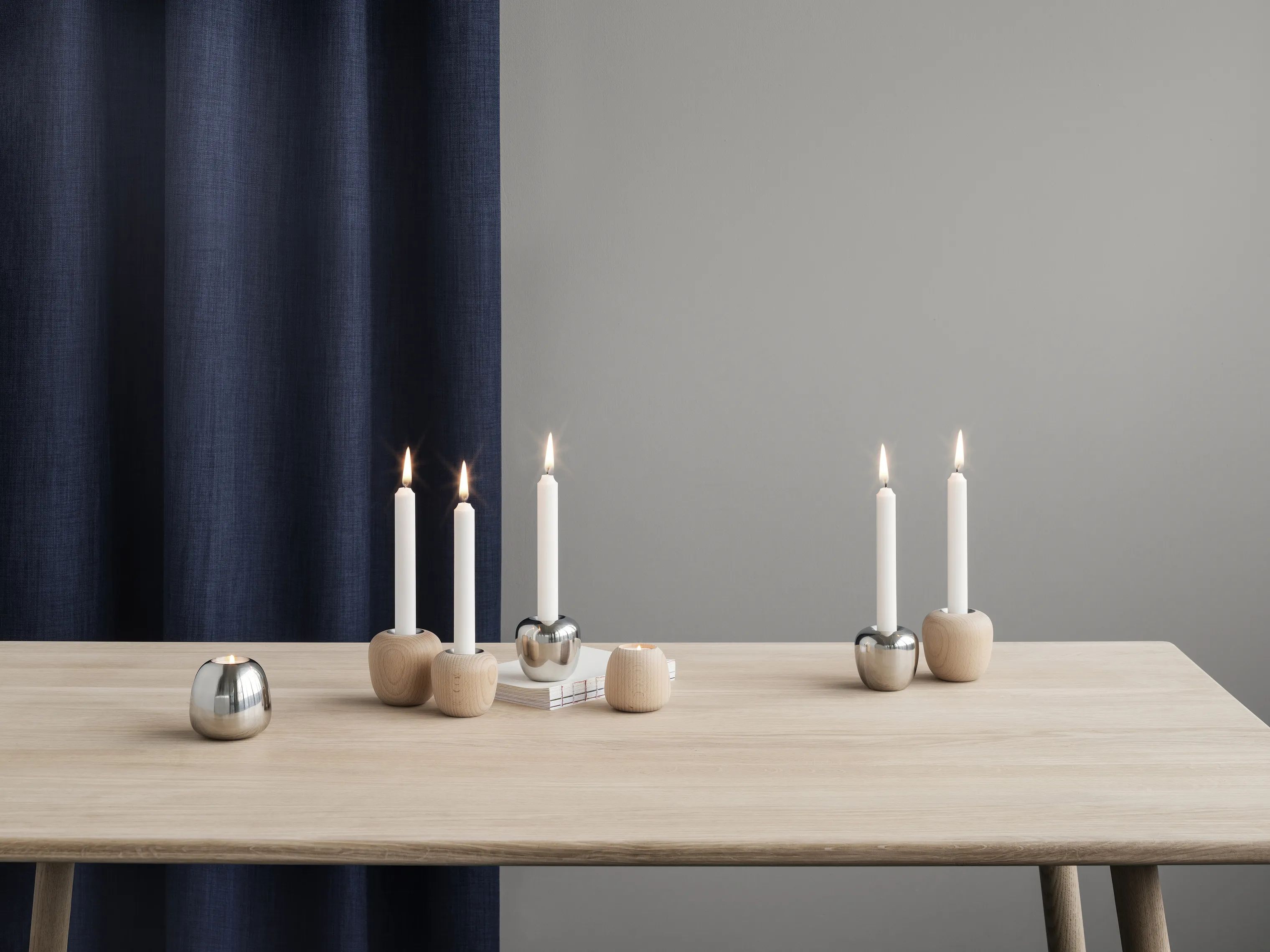 Stelton Kronelysestage Nordic Ora Lysestage i Træ, 8 cm, 2