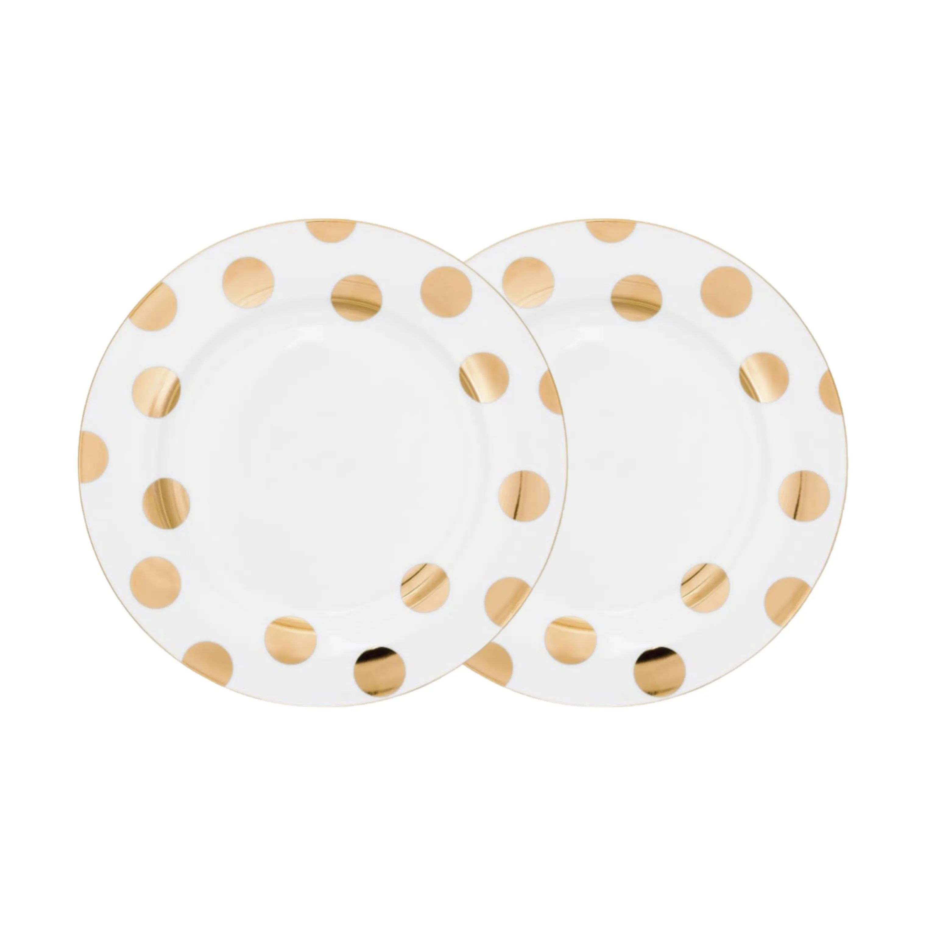 PIP Studio Middagstallerkener Dot Delight Middagstallerken - 2 stk. i Hvid / Guld, 26,5 cm, 1