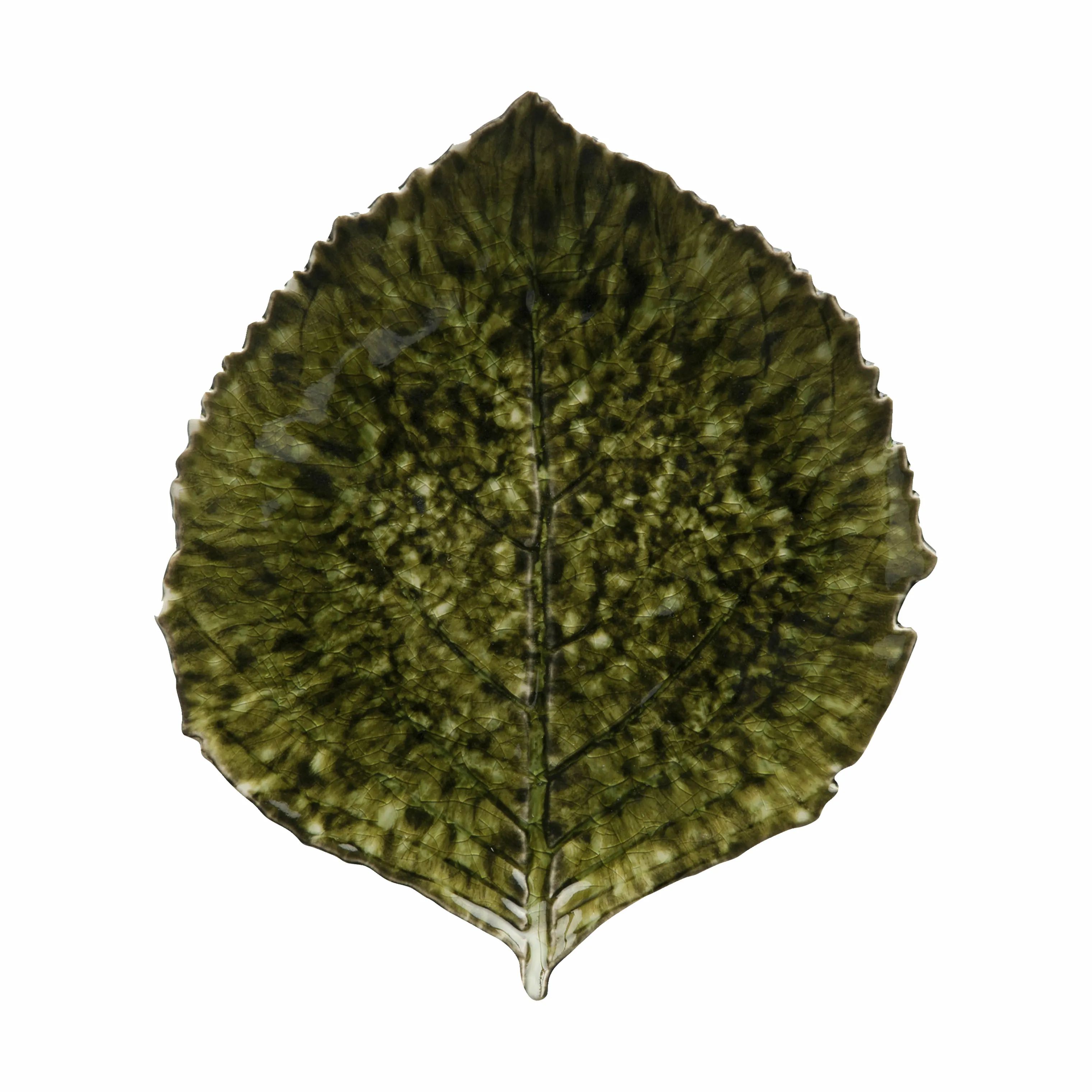 Costa Nova Serveringsfade Riviera Asiet - Hortensiablad i mørkegrøn/sort, 21,4 cm, 1
