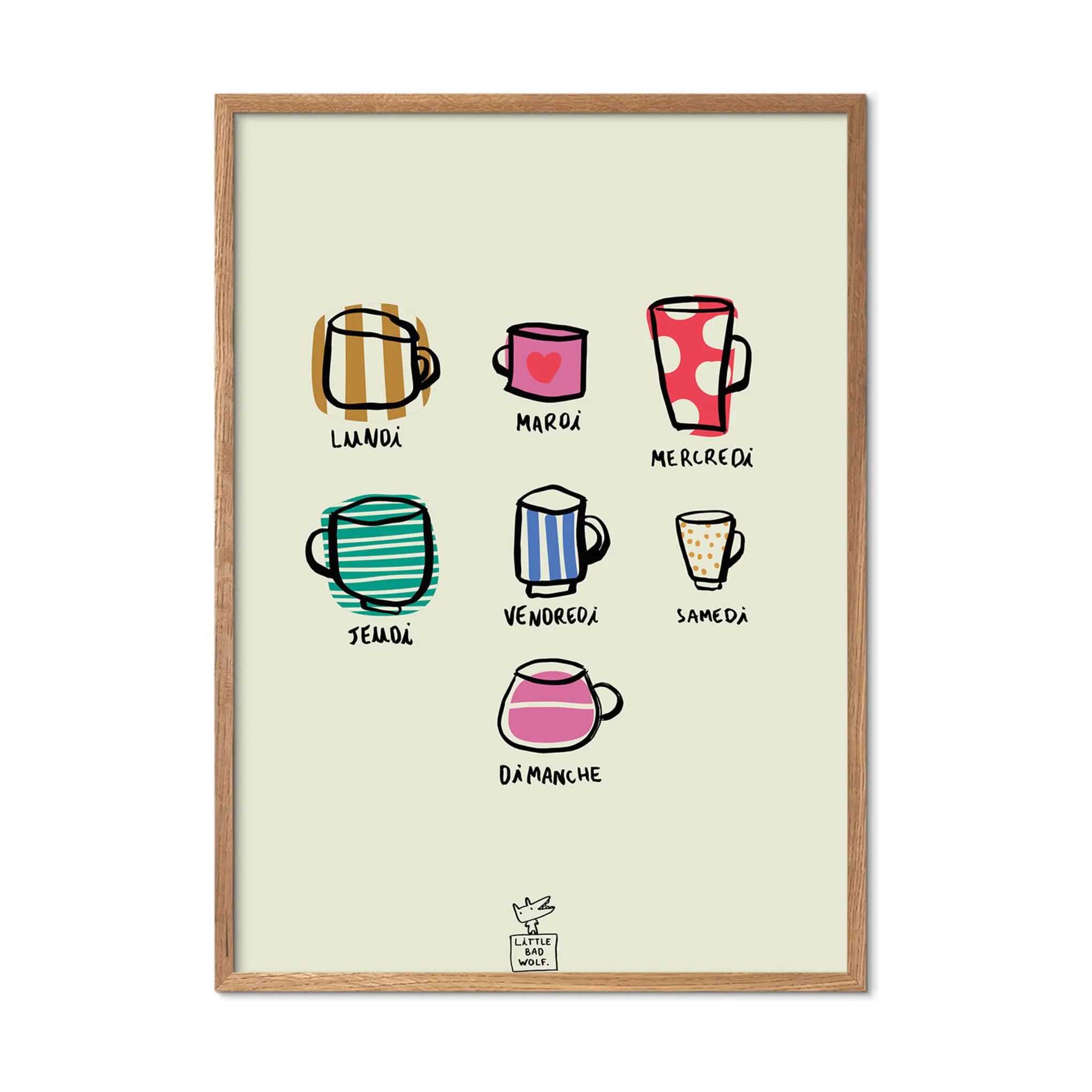 Poster&Frame Plakater Plakat - Weekly Cups i B30 x L40 cm, 3