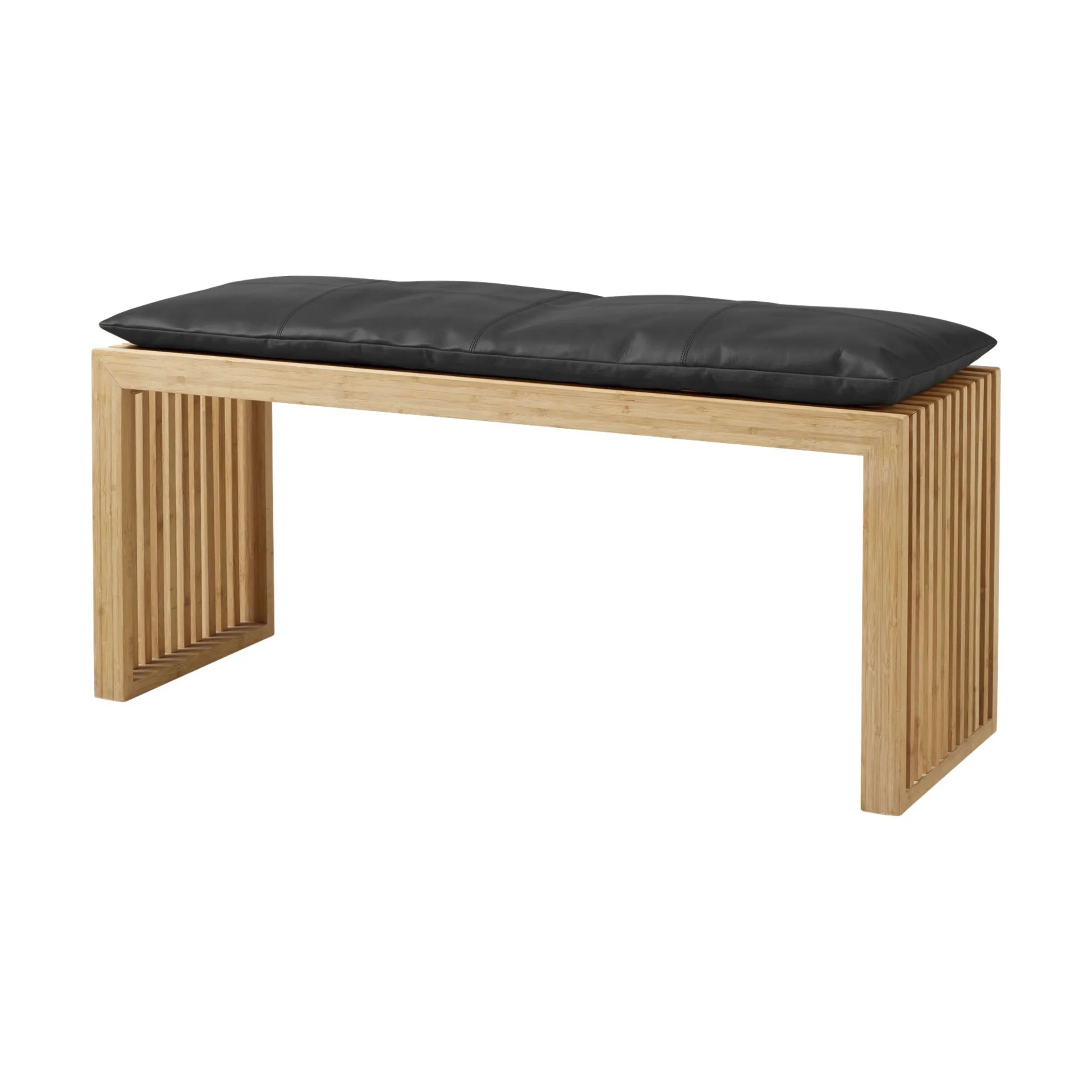 cinas Skamler Rib Bænk inkl. sort hynde i Bambus/sort, 104 cm, 1