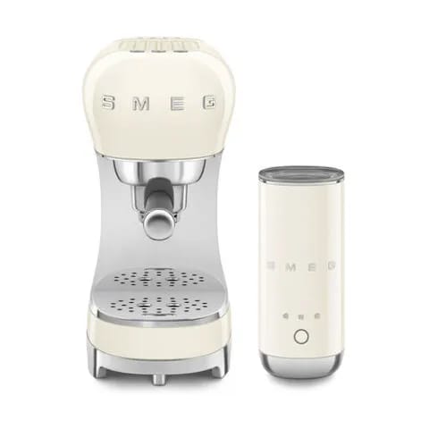 Smeg Espressomaskiner 50's style Espressomaskine med mælkeskummer i Creme, 1