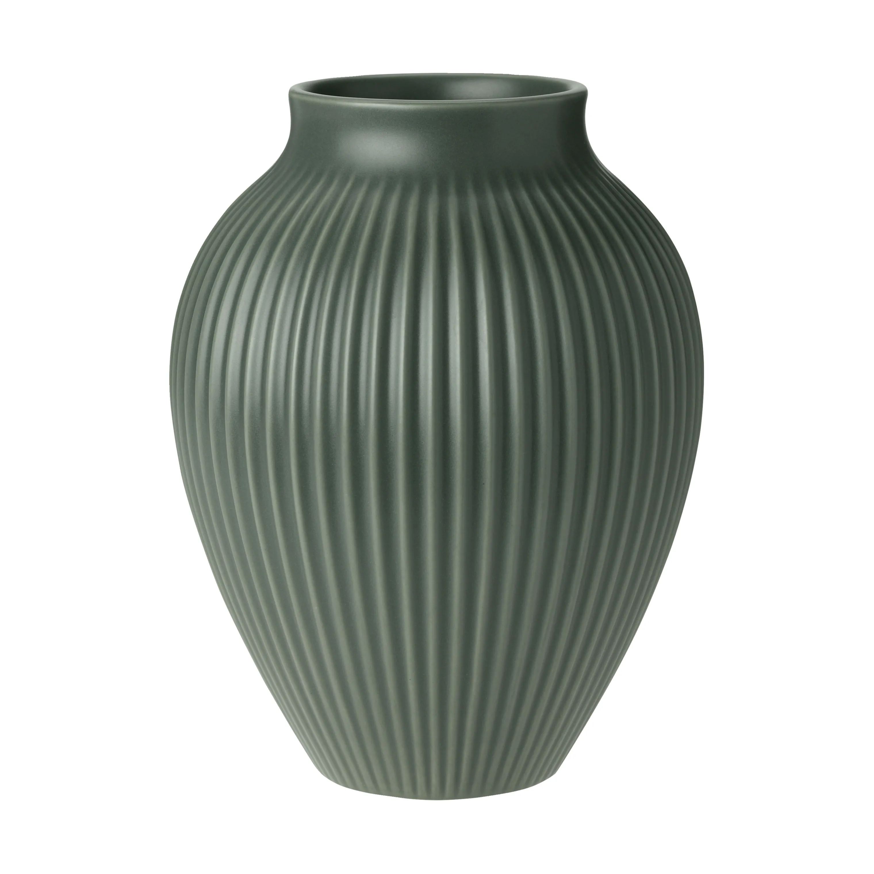 Knabstrup Keramik Vaser Riller Vase i ripple mat celadon green, 14 cm, 1