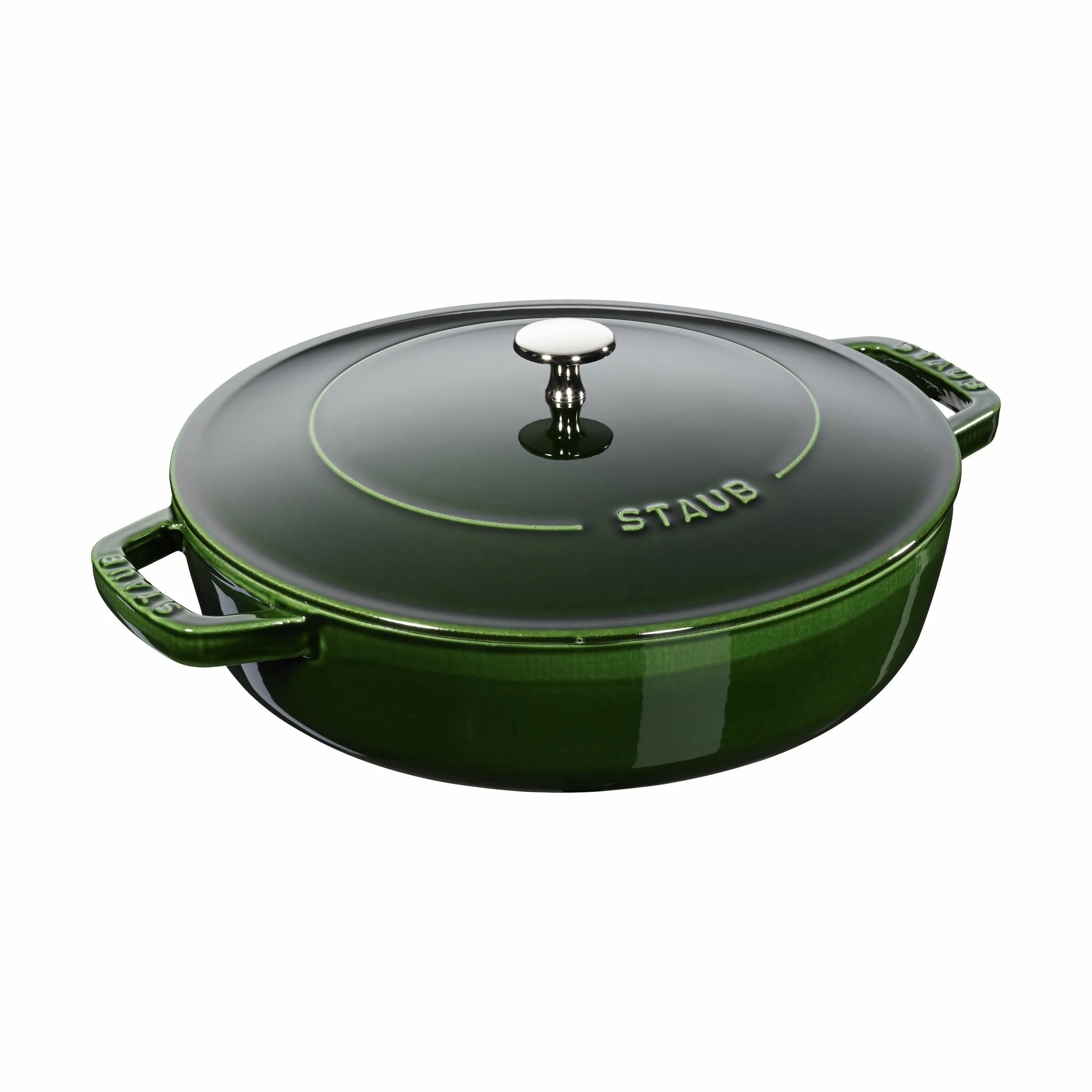 Staub Sauterpander Braisers Chistera Sauterpande i Basilikumsgrøn, 24 cm, 1